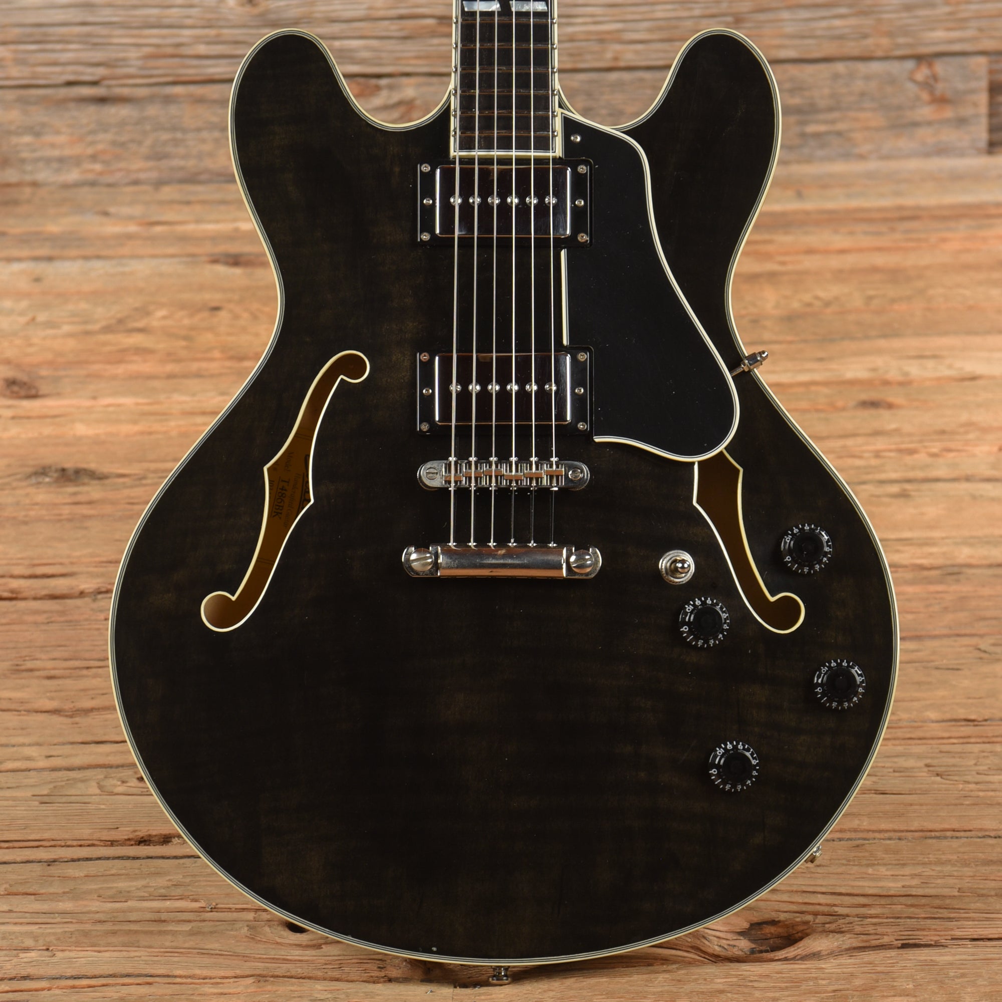 Eastman T486BK Thinline Archtop Black Electric Guitars / Semi-Hollow
