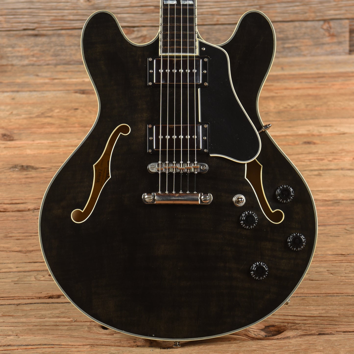 Eastman T486BK Thinline Archtop Black Electric Guitars / Semi-Hollow