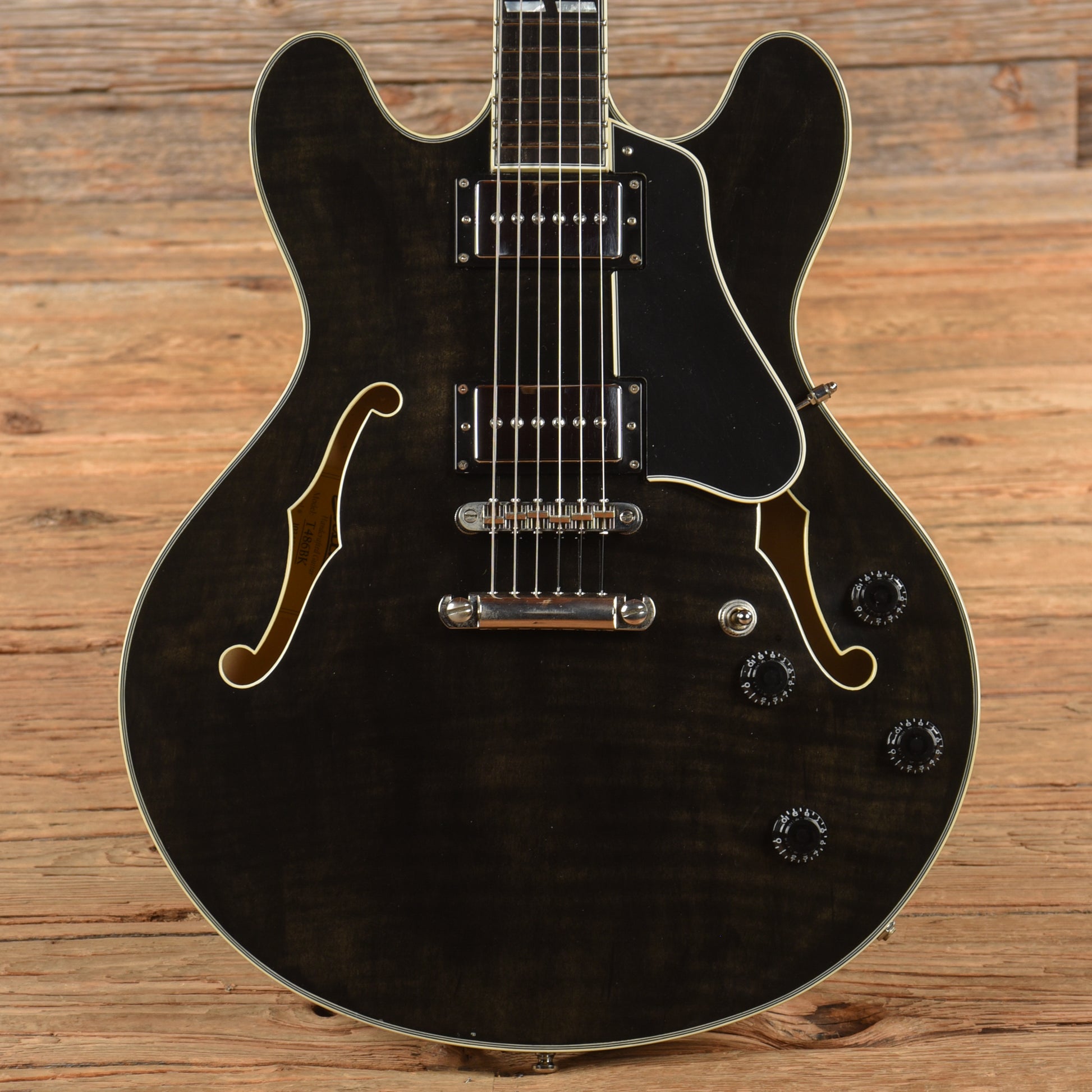 Eastman T486BK Thinline Archtop Black Electric Guitars / Semi-Hollow