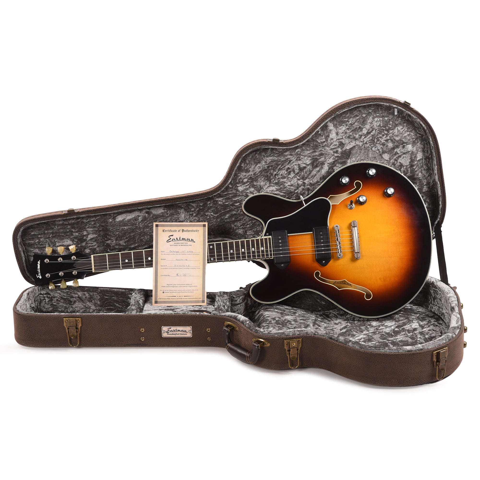 Eastman T60/TV Truetone Vintage Sunburst w/Lollar Dogear P90 Pickups Electric Guitars / Semi-Hollow