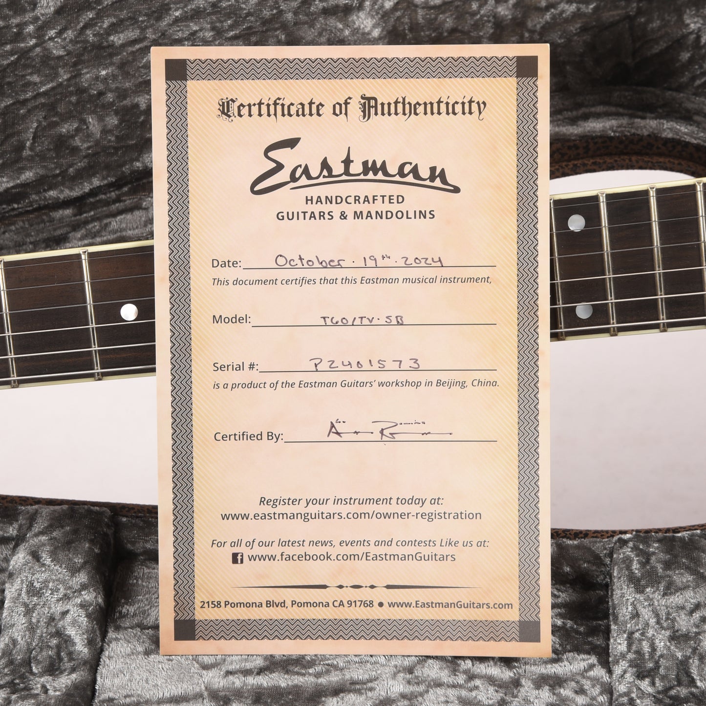 Eastman T60/TV Truetone Vintage Sunburst w/Lollar Dogear P90 Pickups Electric Guitars / Semi-Hollow