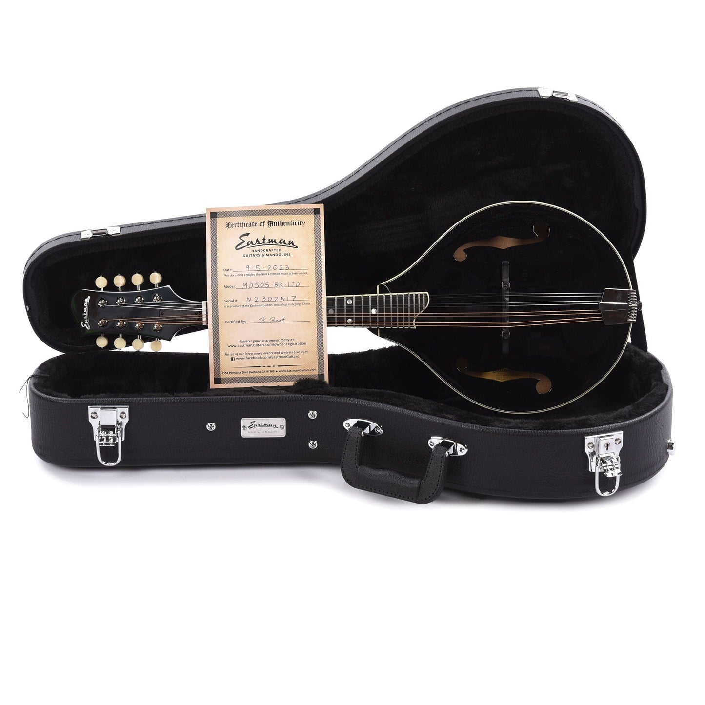 Eastman Limited MD505 Adirondack/Maple A-Style Black Folk Instruments / Mandolins