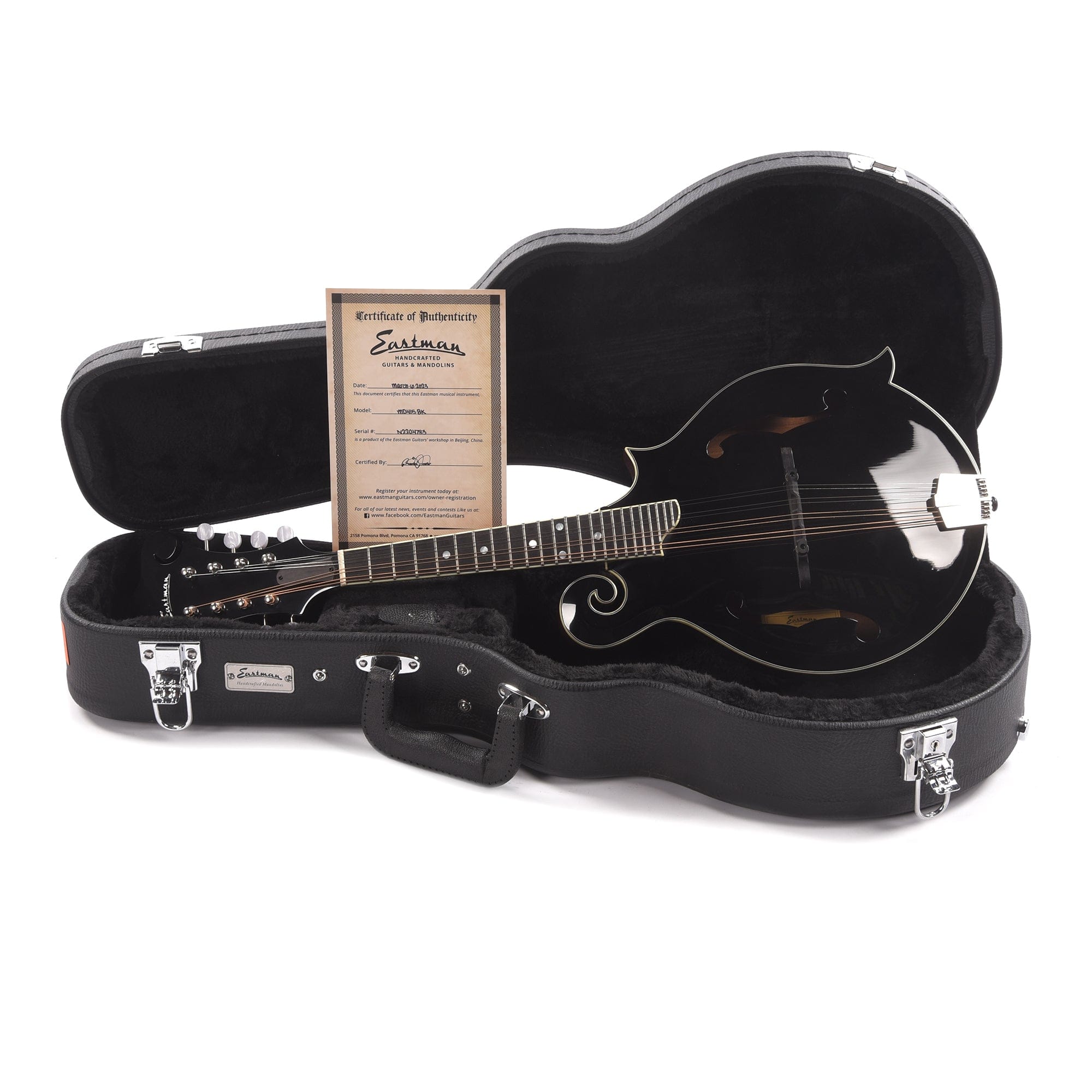 Eastman MD415 Sitka/Mahogany F-Style Mandolin Black Folk Instruments / Mandolins
