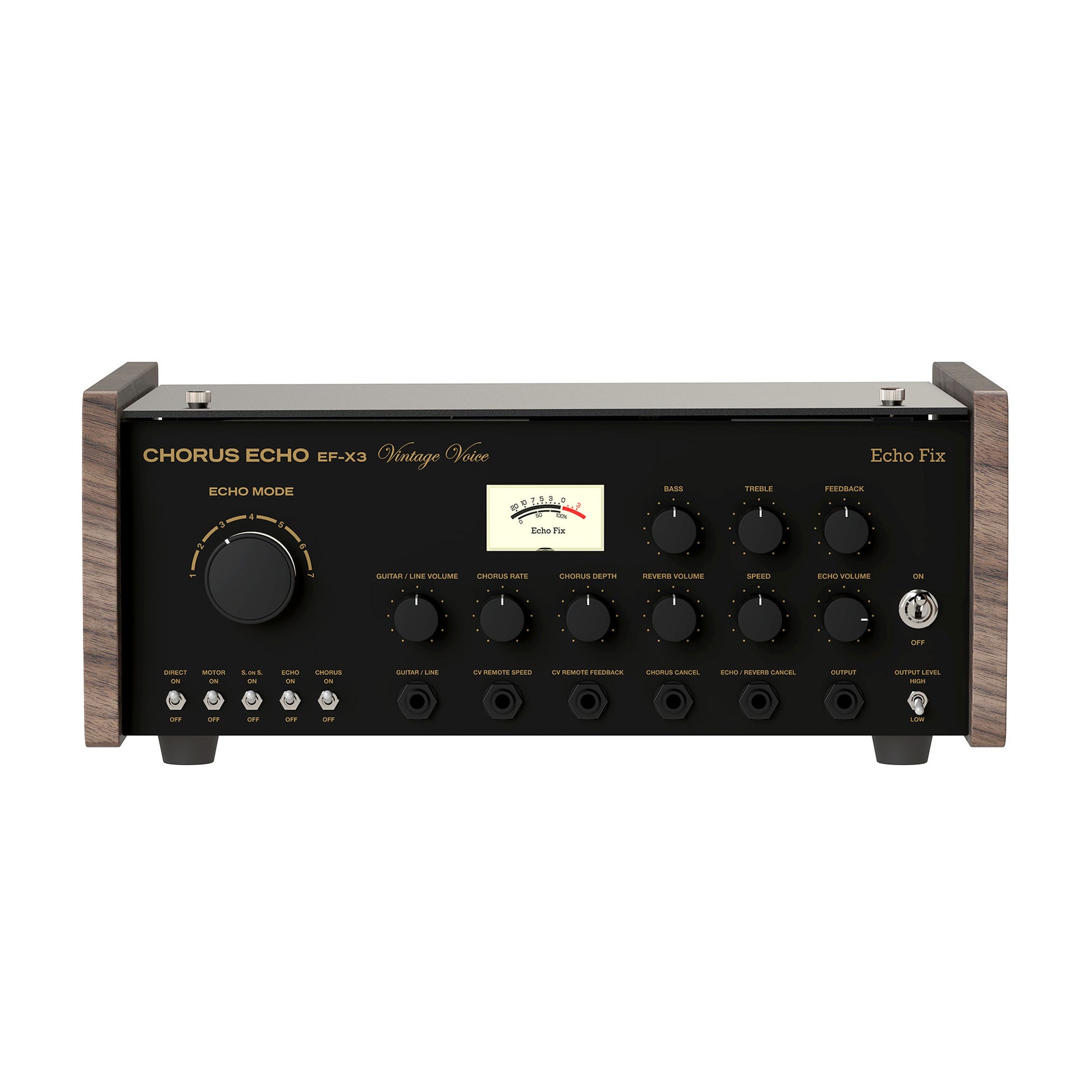Echo Fix EF-X3 Wooden Chorus Echo w/BBD Analog Chorus & Spring Reverb Black/Gold Limited Edition Vintage Voice Effect Pedals