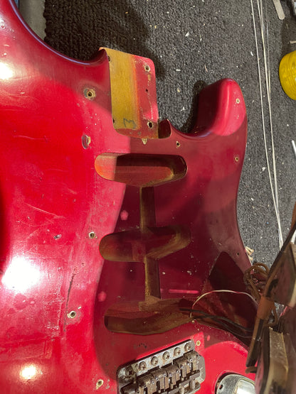 Fender Stratocaster 1964 Body and 1967 Maple Cap Lefty Neck Candy Apple Red 1960s