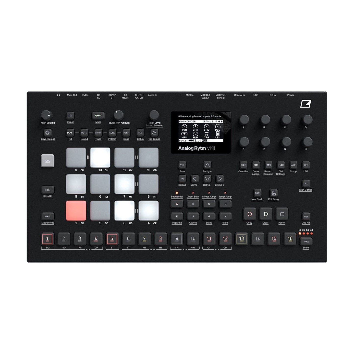 Elektron Analog Rytm MKII Eight Voice Analog Drum Machine & Sampler Keyboards and Synths / Drum Machines