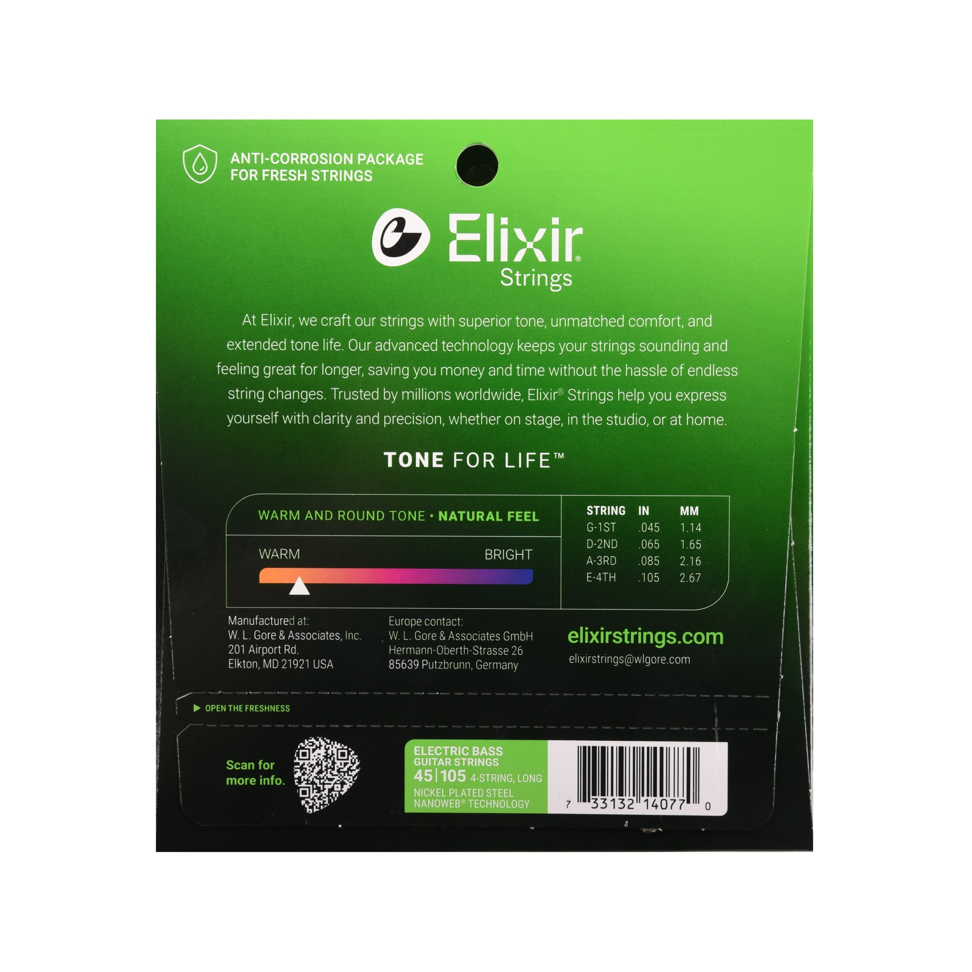 Elixir Medium Nanoweb 4-String Bass Strings 45-105 Accessories / Strings / Bass Strings
