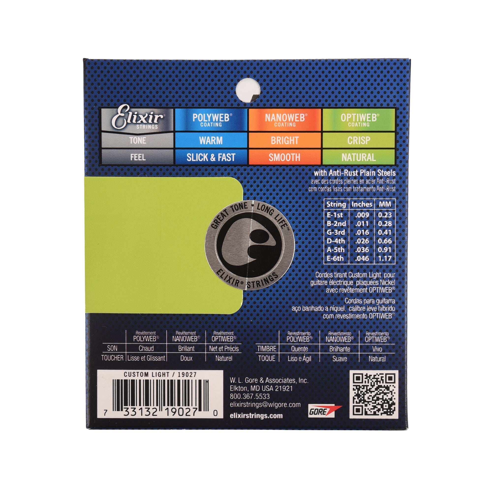 Elixir 19027 Optiweb Electric Guitar Strings Custom Light 9-46 Accessories / Strings / Guitar Strings