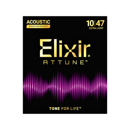Elixir 21002 Acoustic Phosphor Bronze Attune Extra Light 10-47 Strings