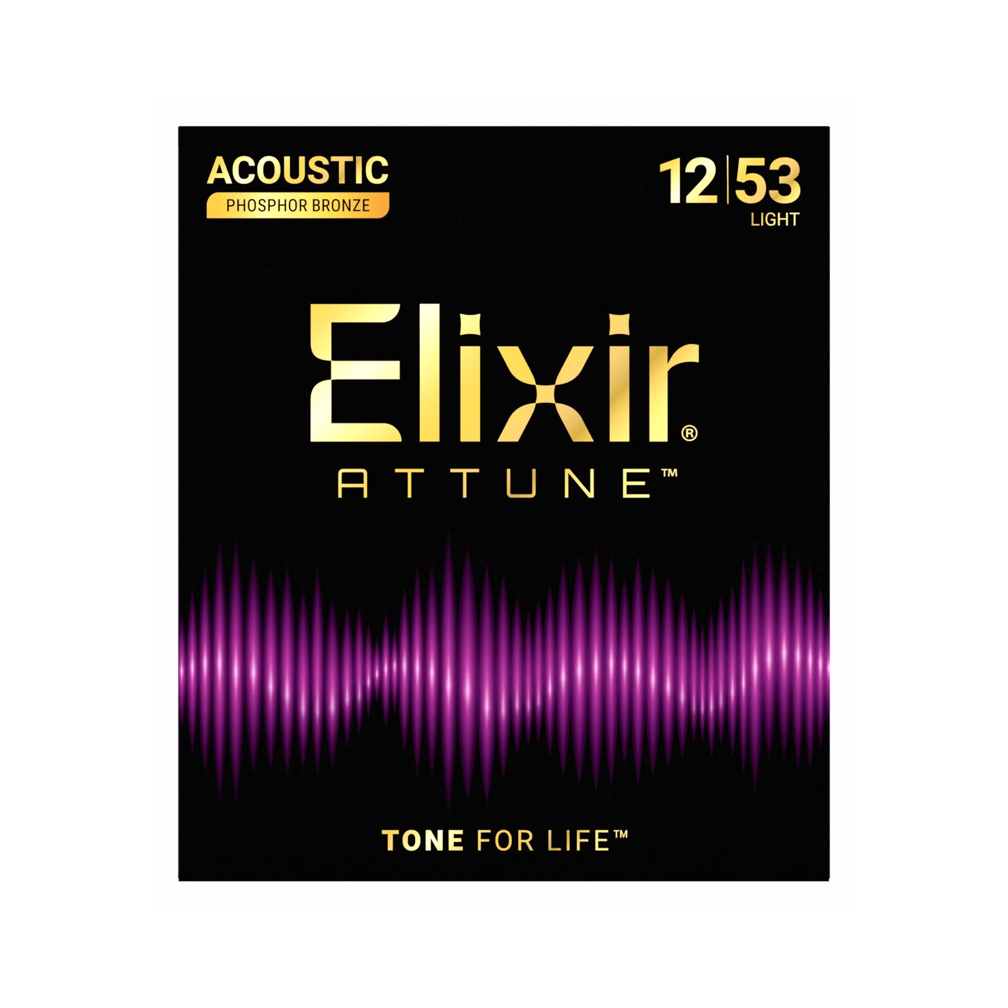 Elixir 21052 Acoustic Phosphor Bronze Attune Light 12-53 Strings