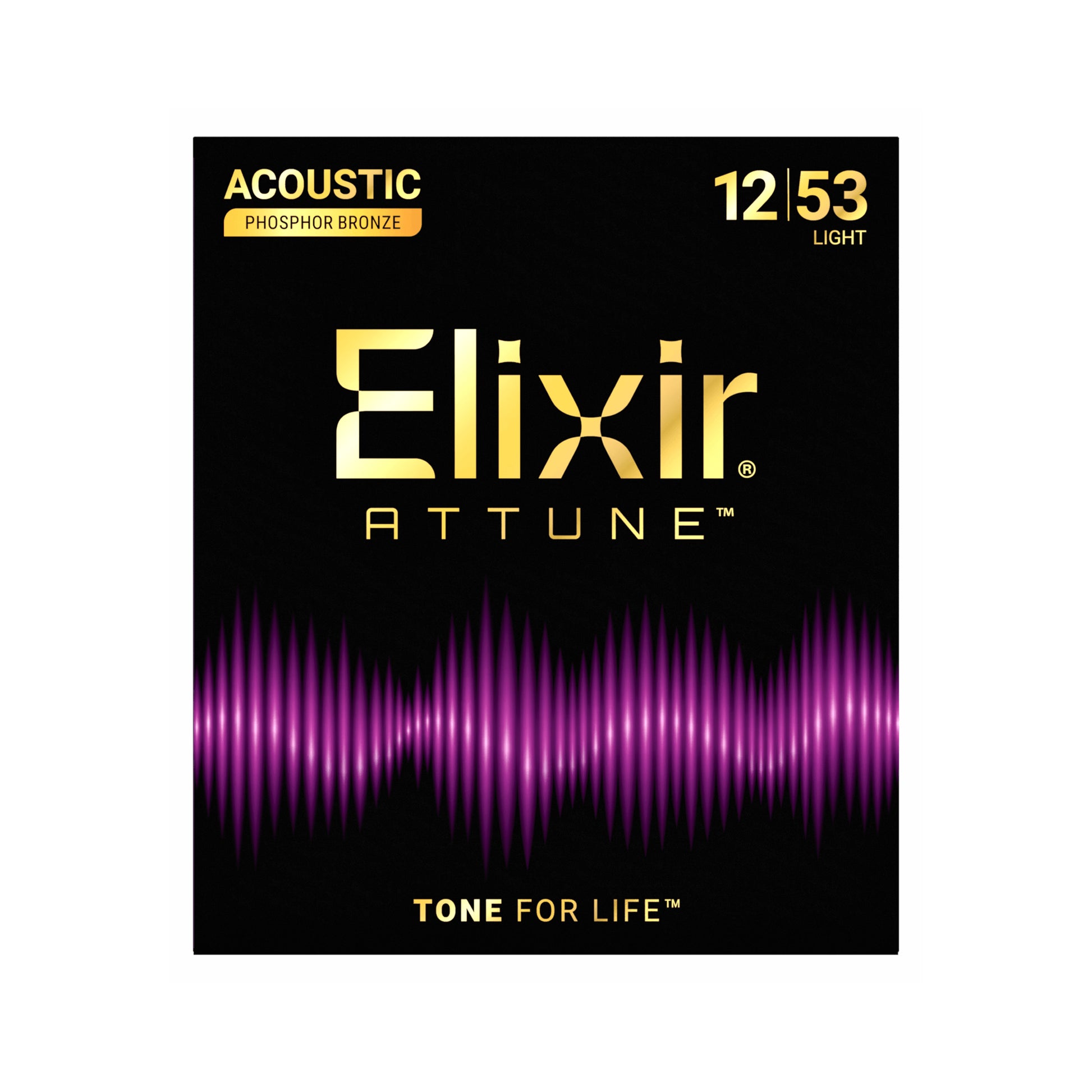 Elixir 21052 Acoustic Phosphor Bronze Attune Light 12-53 Strings