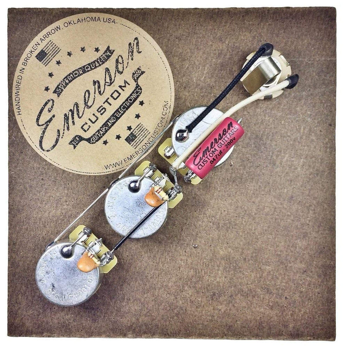 Emerson Custom Prewired Kit for Jazz Bass (250K Ohm Pots & 0.047Uf Capacitor) Guitar & Amp Parts