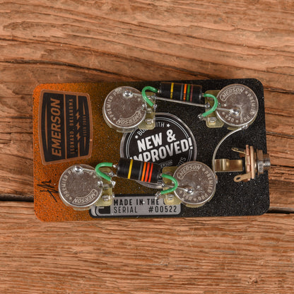Emerson Custom Prewired Kit for Les Paul Short Shaft 3/8" (500K Pots, 0.022Uf & 0.015Uf Bumblebee) Parts / Pickguards