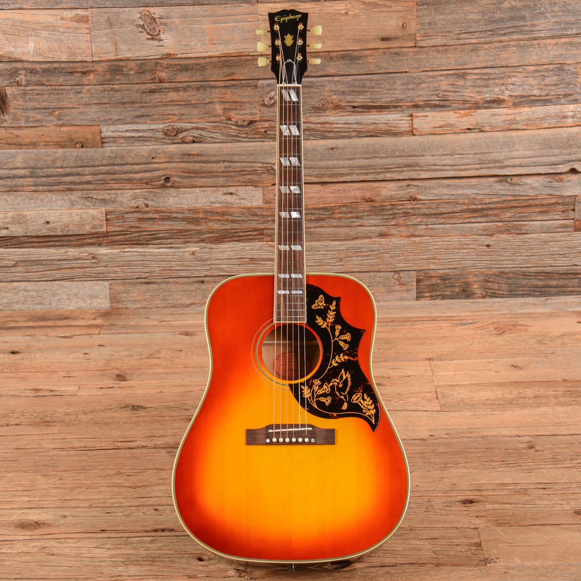 Epiphone Inspired by Gibson Custom 1960 Hummingbird Reissue Heritage Cherry Sunburst Acoustic Guitars / Dreadnought