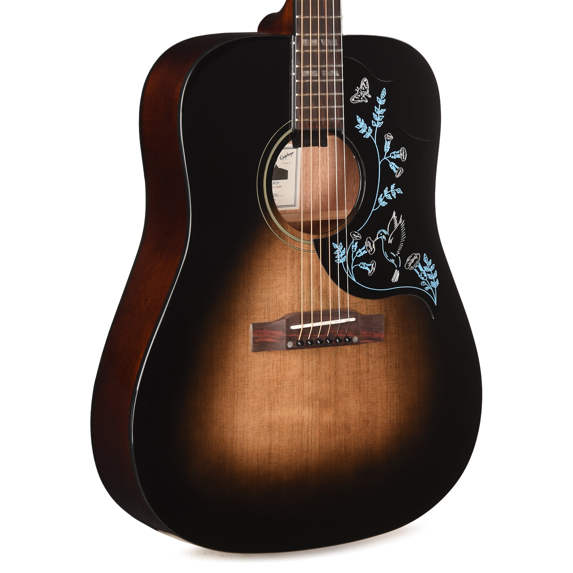 Epiphone Artist Eric Church Hummingbird Dark Studio Cobra Burst Acoustic Guitars