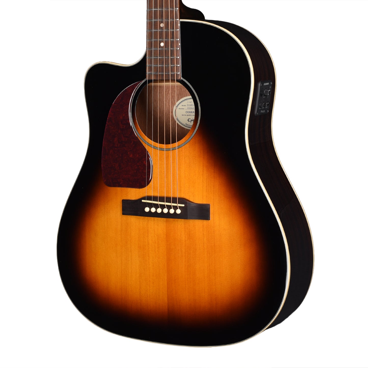 Epiphone Modern J-45 Studio EC LEFTY Vintage Sunburst Acoustic Guitars
