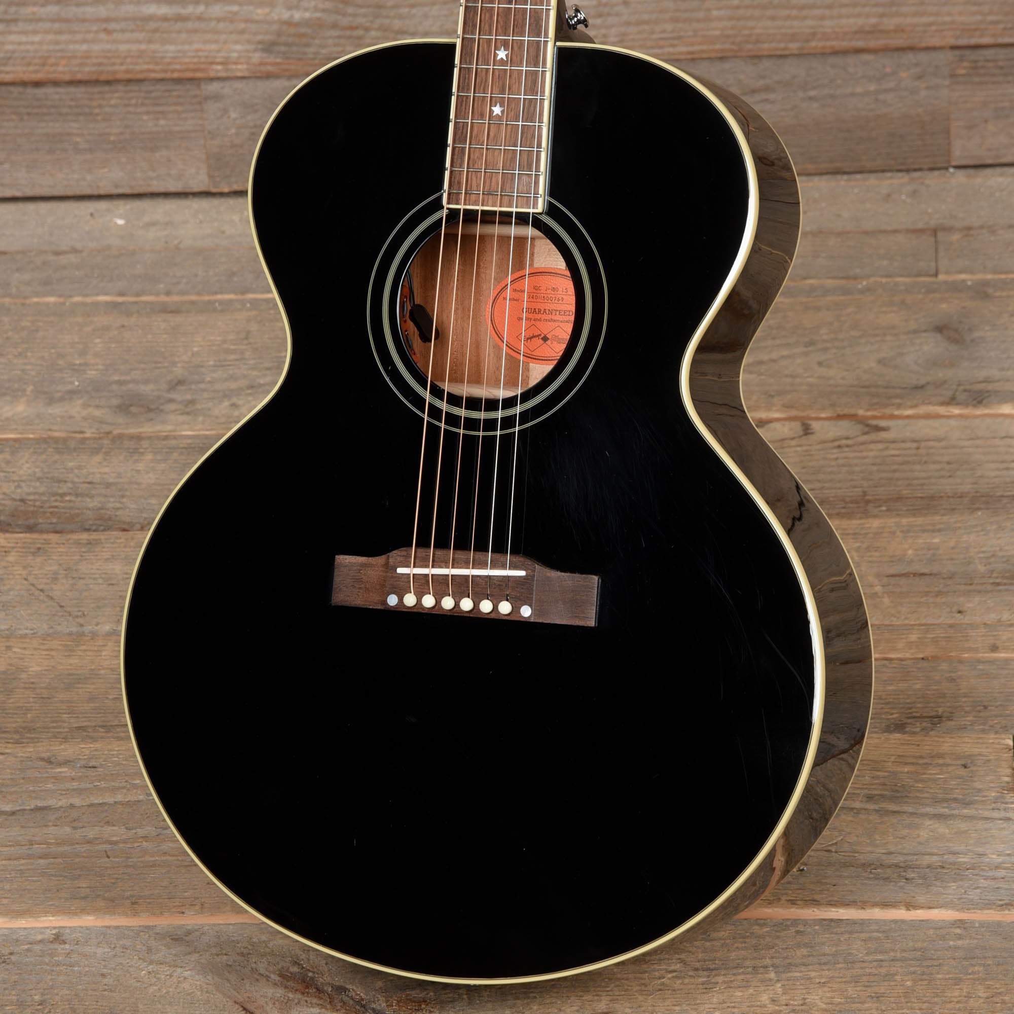 Epiphone Inspired by Gibson Custom J-180 LS Ebony Acoustic Guitars / Jumbo