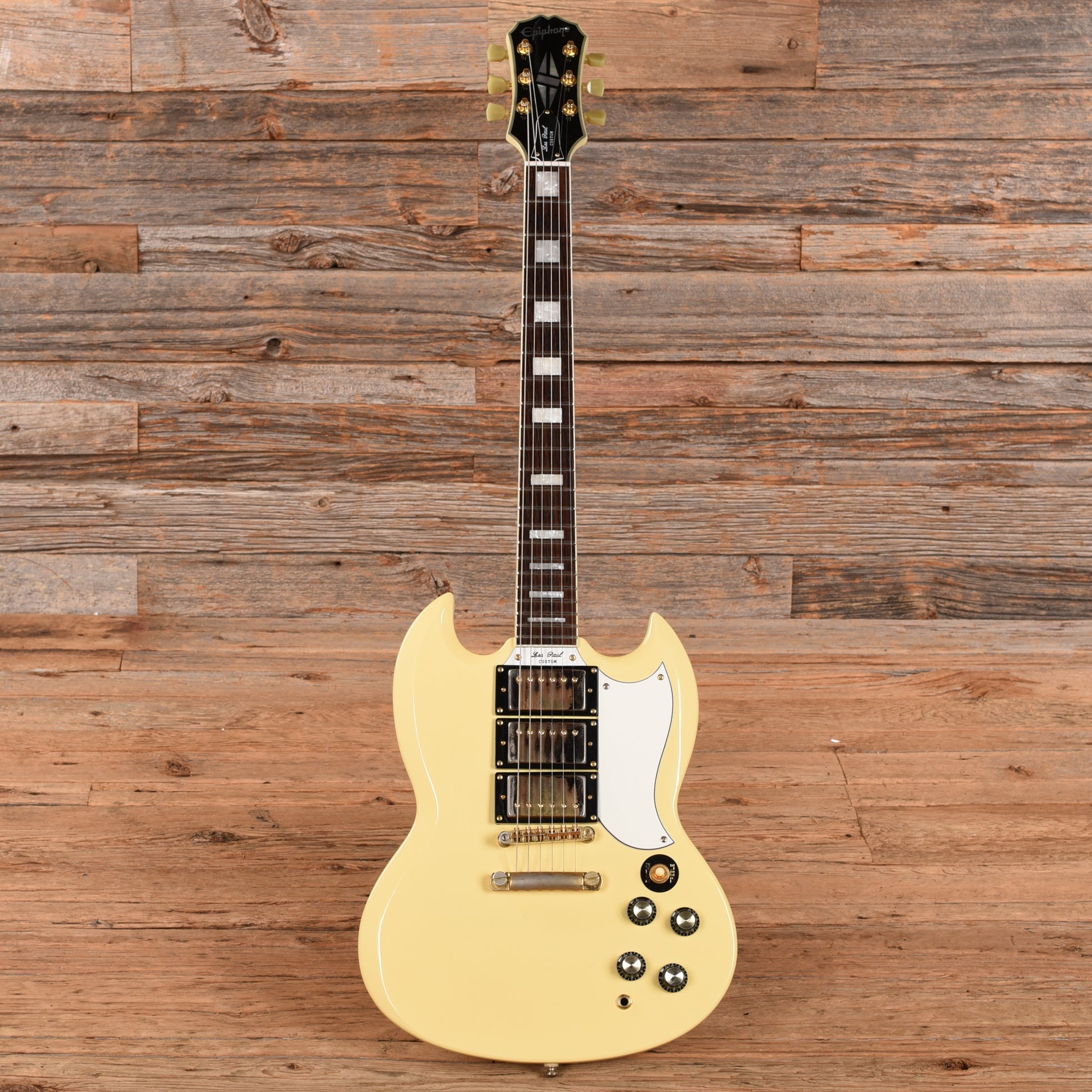 Epiphone G-400 Les Paul Custom Antique Ivory 2001 Electric Guitars