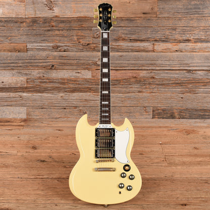 Epiphone G-400 Les Paul Custom Antique Ivory 2001 Electric Guitars