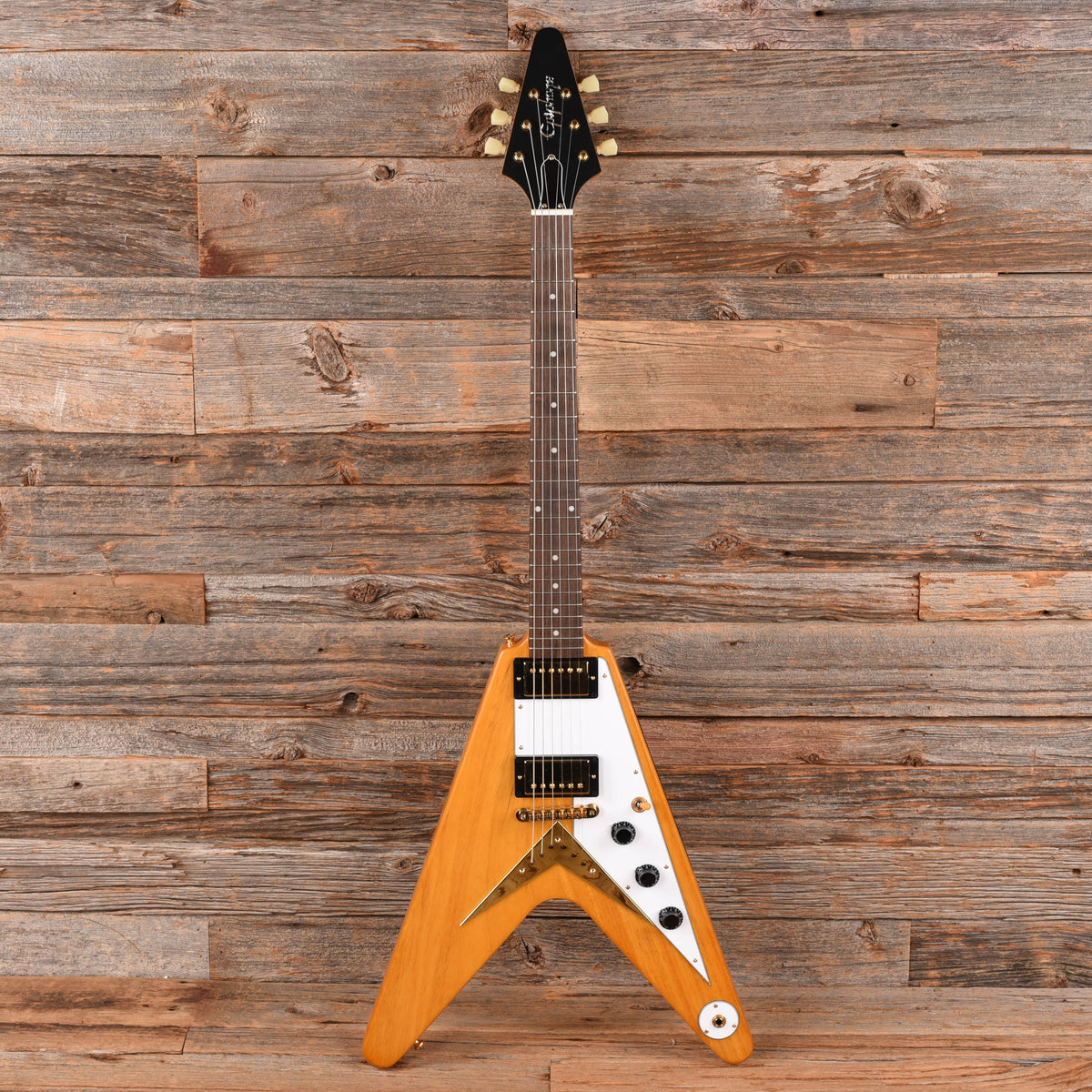 Epiphone Inpsired by Gibson Custom 58 Korina Flying V Korina 2022 Electric Guitars