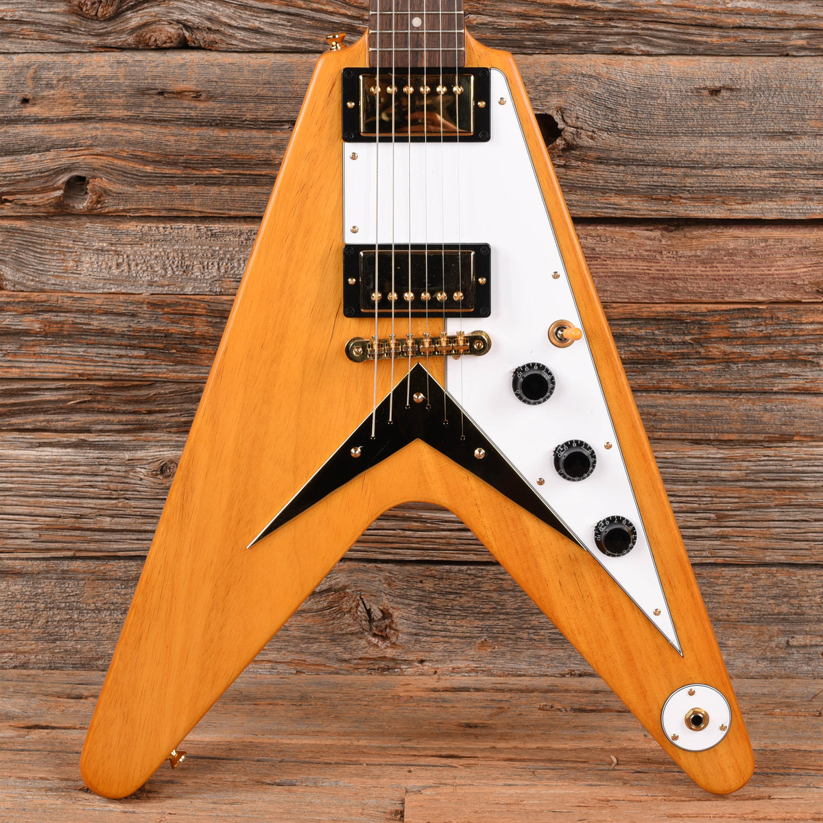 Epiphone Inpsired by Gibson Custom 58 Korina Flying V Korina 2022 Electric Guitars
