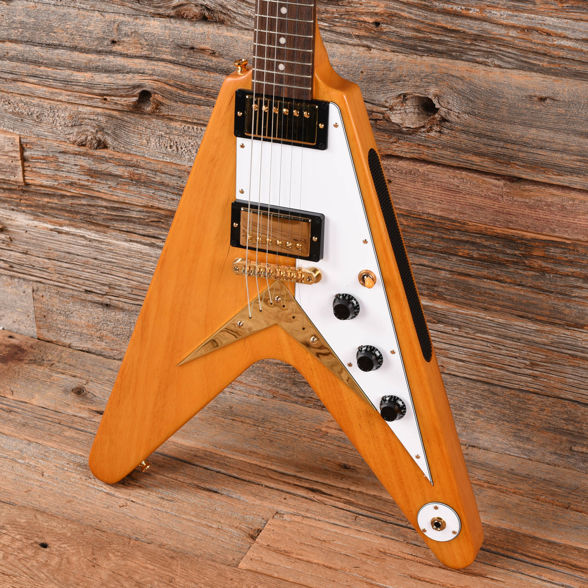 Epiphone Inpsired by Gibson Custom 58 Korina Flying V Korina 2022 Electric Guitars