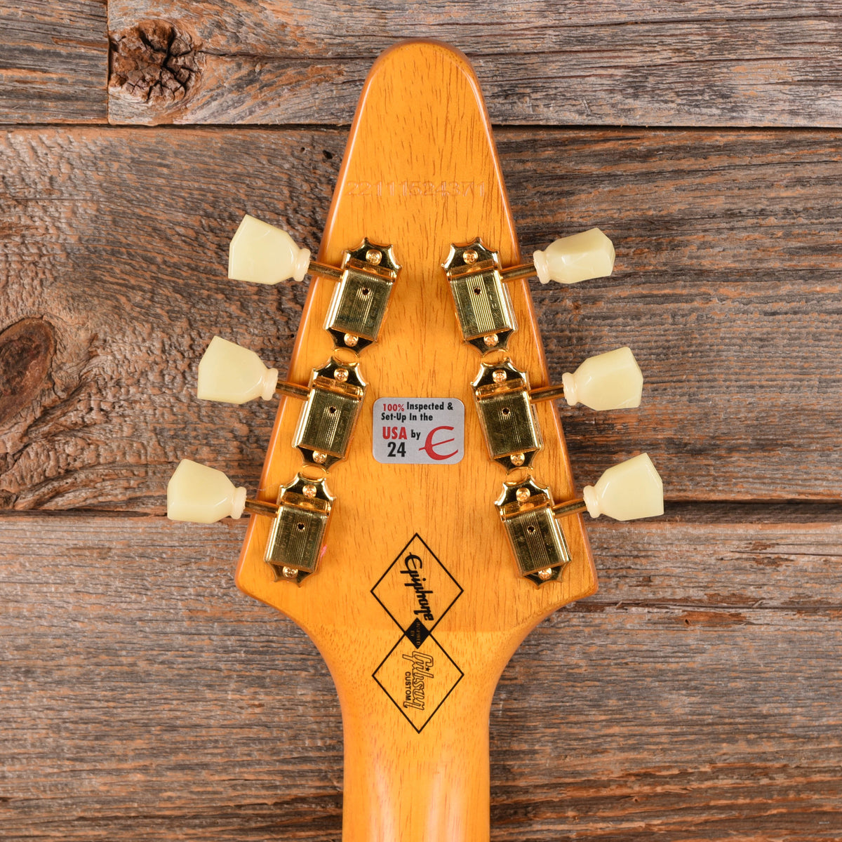Epiphone Inpsired by Gibson Custom 58 Korina Flying V Korina 2022 Electric Guitars