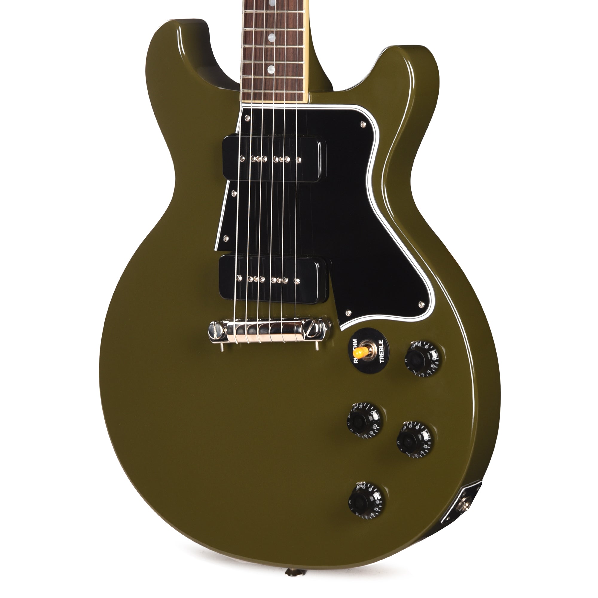 Epiphone Inspired by Gibson Custom 1960 Les Paul Special Double Cut Reissue Olive Drab w/Gibson Custom Underwound P-90 Soapbars Electric Guitars