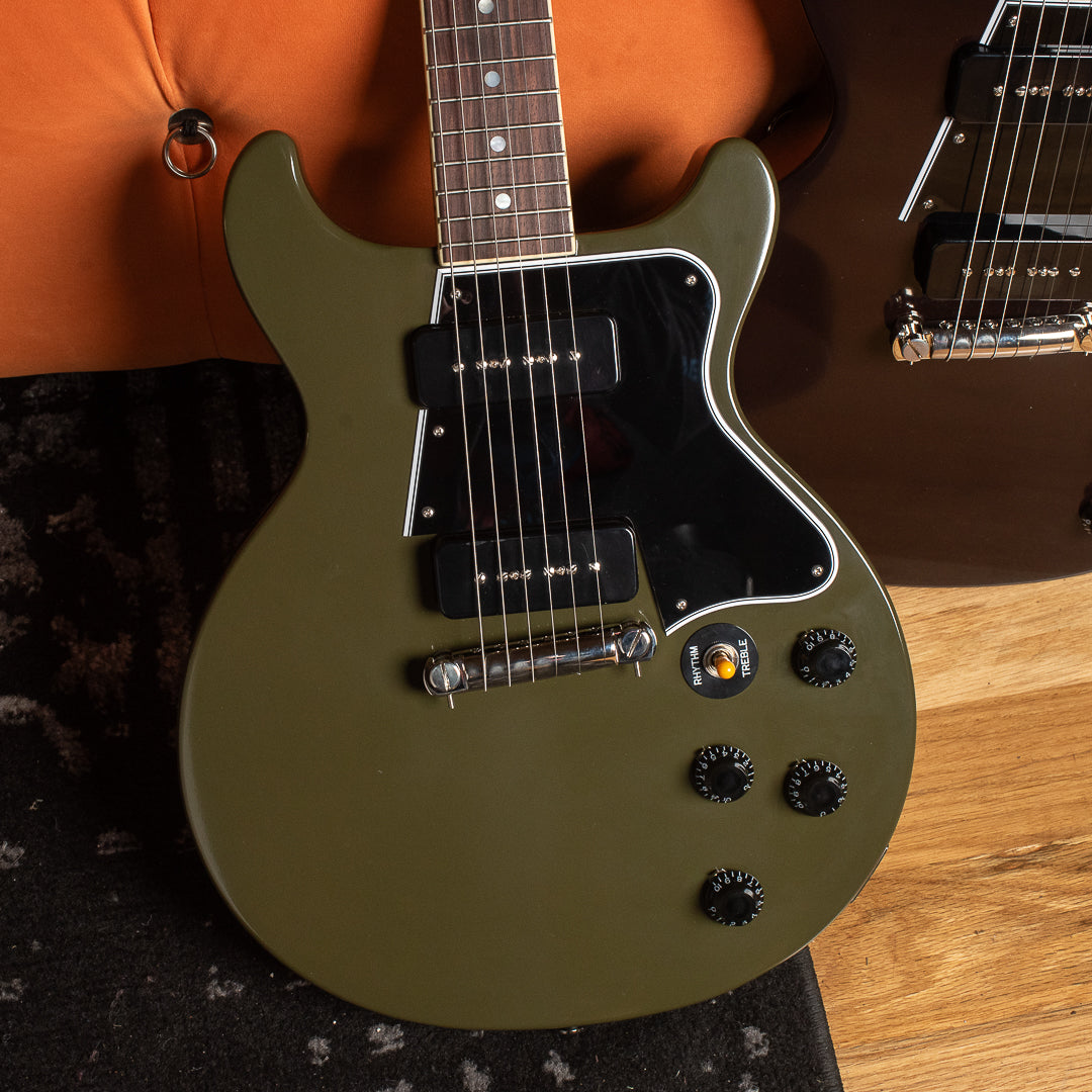 Epiphone Inspired by Gibson Custom 1960 Les Paul Special Double Cut Reissue Olive Drab w/Gibson Custom Underwound P-90 Soapbars Electric Guitars