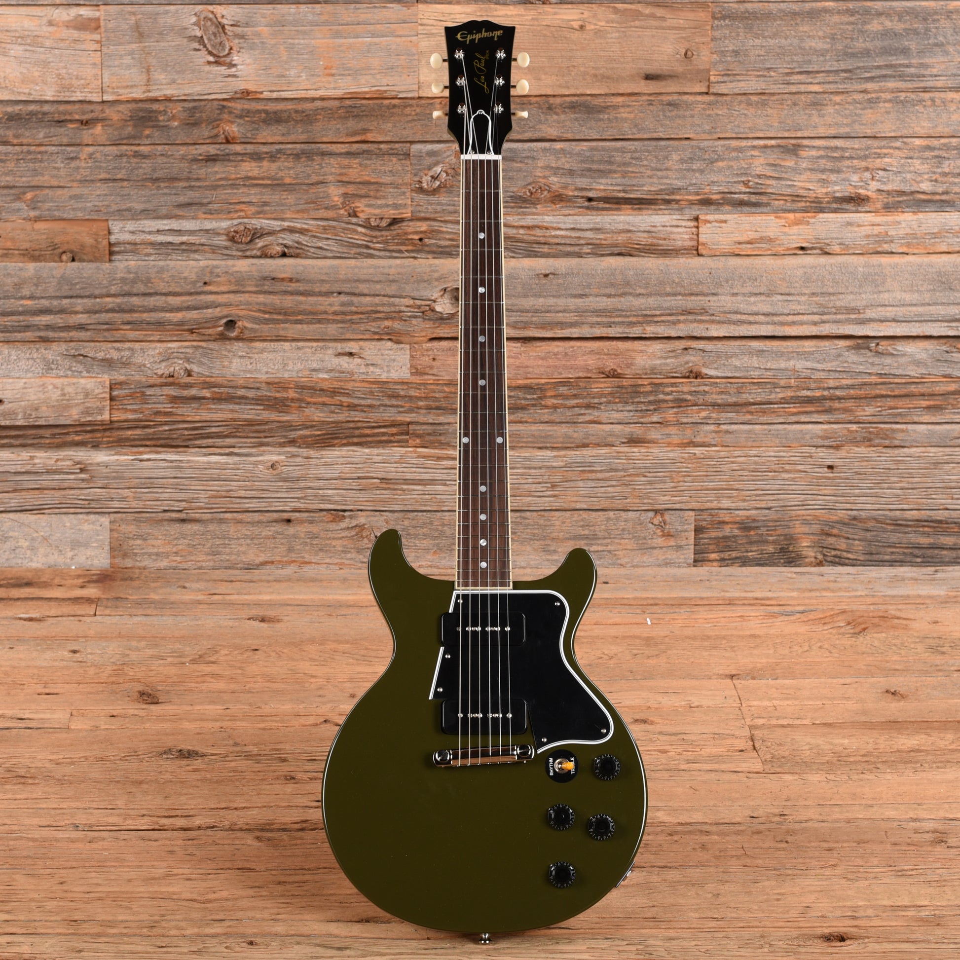 Epiphone Inspired by Gibson Custom 1960 Les Paul Special Double Cut Reissue Olive Drab w/Gibson Custom Underwound P-90 Soapbars Electric Guitars