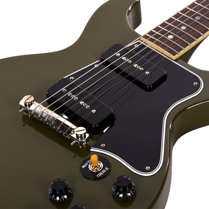Epiphone Inspired by Gibson Custom 1960 Les Paul Special Double Cut Reissue Olive Drab w/Gibson Custom Underwound P-90 Soapbars Electric Guitars