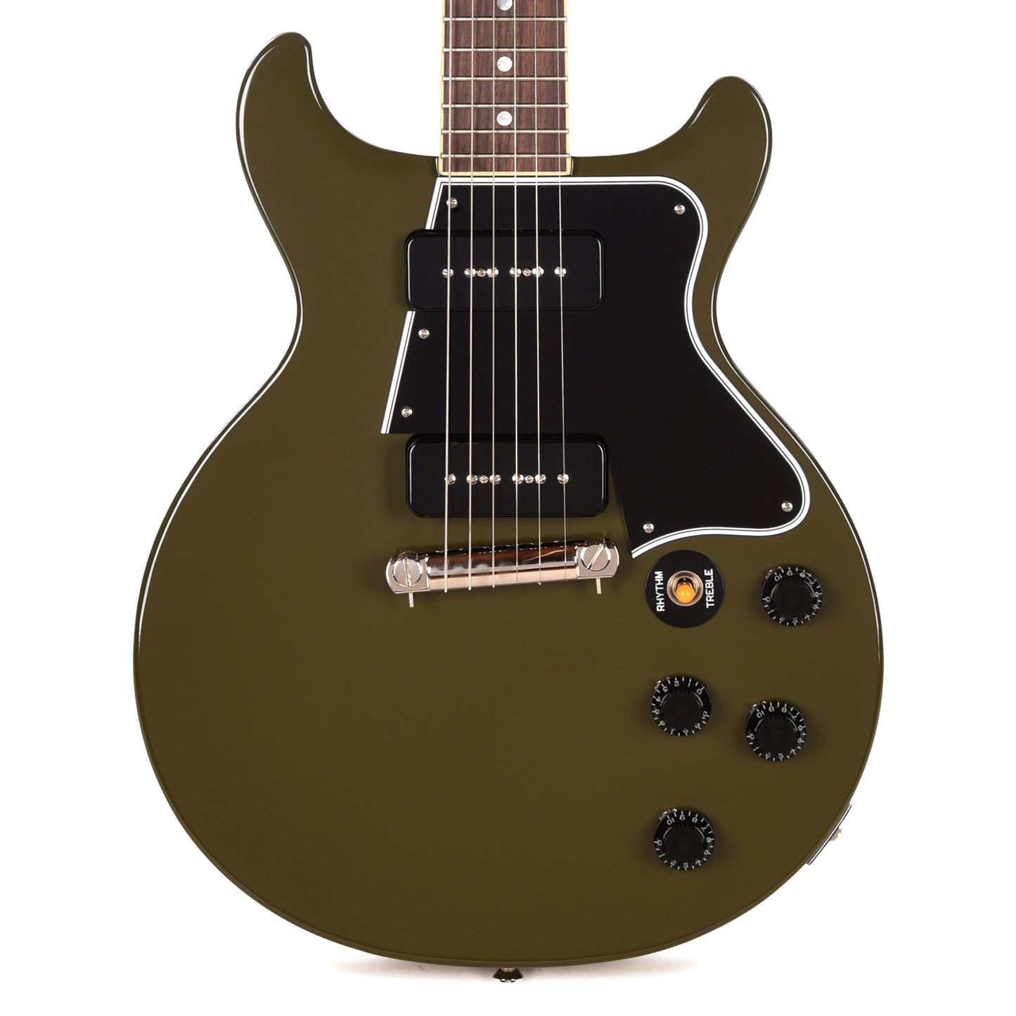 Epiphone Inspired by Gibson Custom 1960 Les Paul Special Double Cut Reissue Olive Drab w/Gibson Custom Underwound P-90 Soapbars Electric Guitars