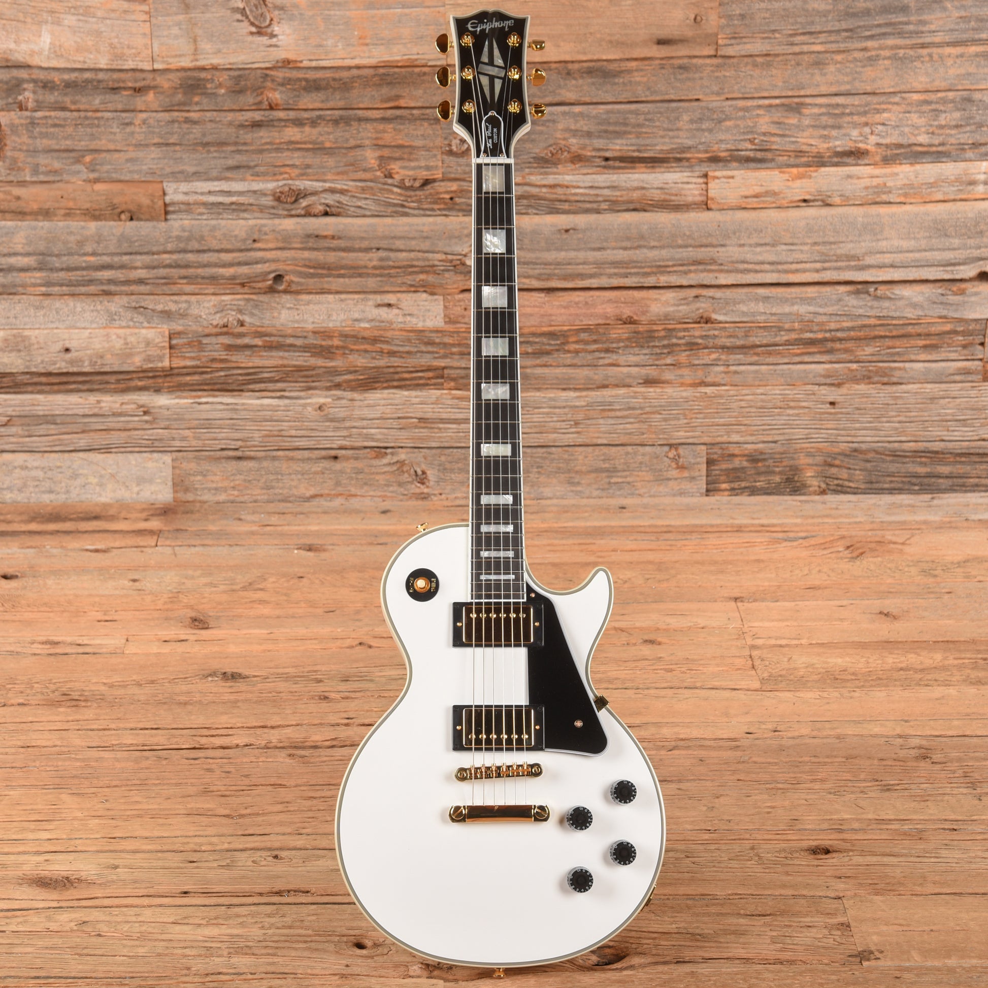 Epiphone "Inspired by Gibson Custom" Les Paul Custom Alpine White 2025 Electric Guitars