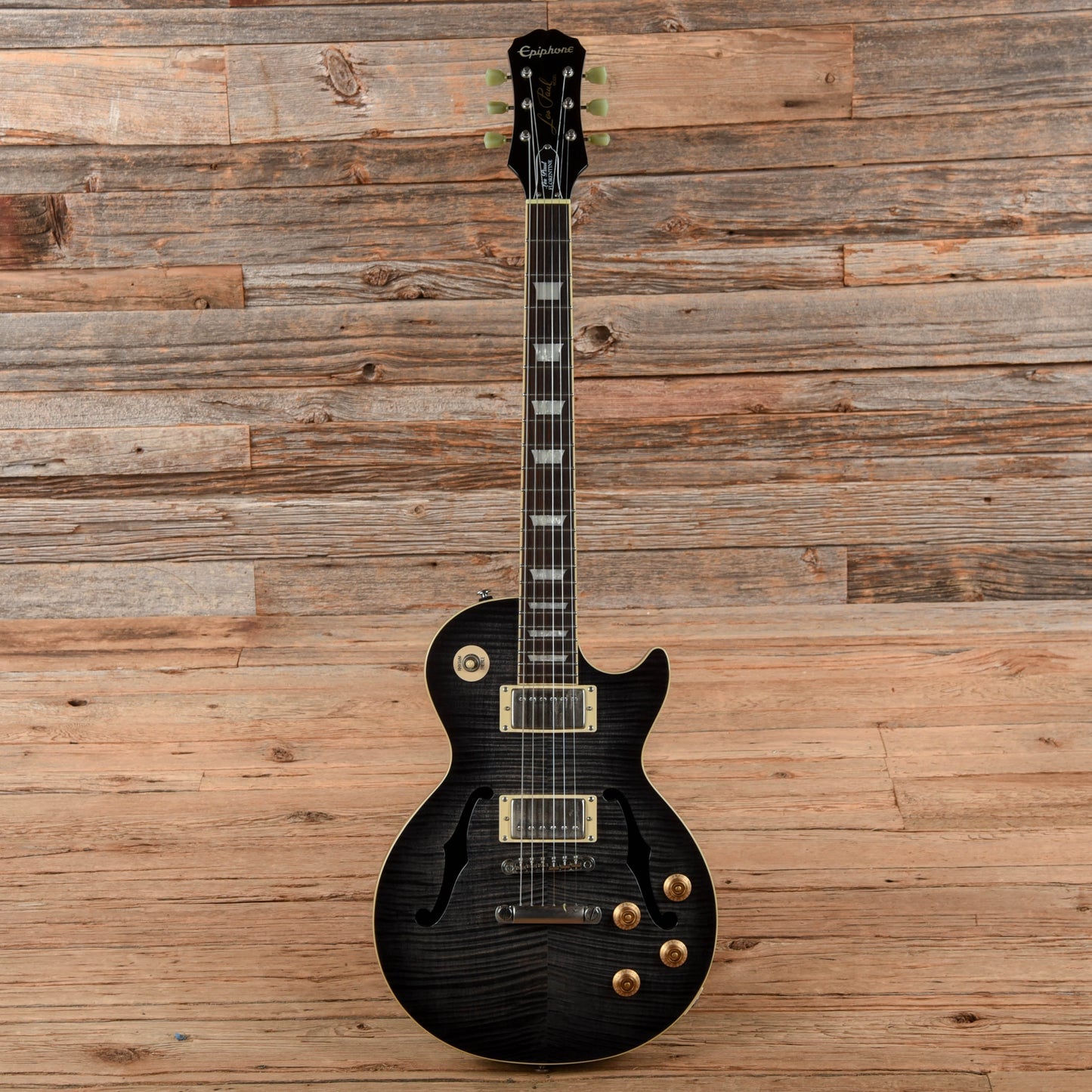 Epiphone Les Paul Florentine Transparent Black 2014 Electric Guitars / Semi-Hollow