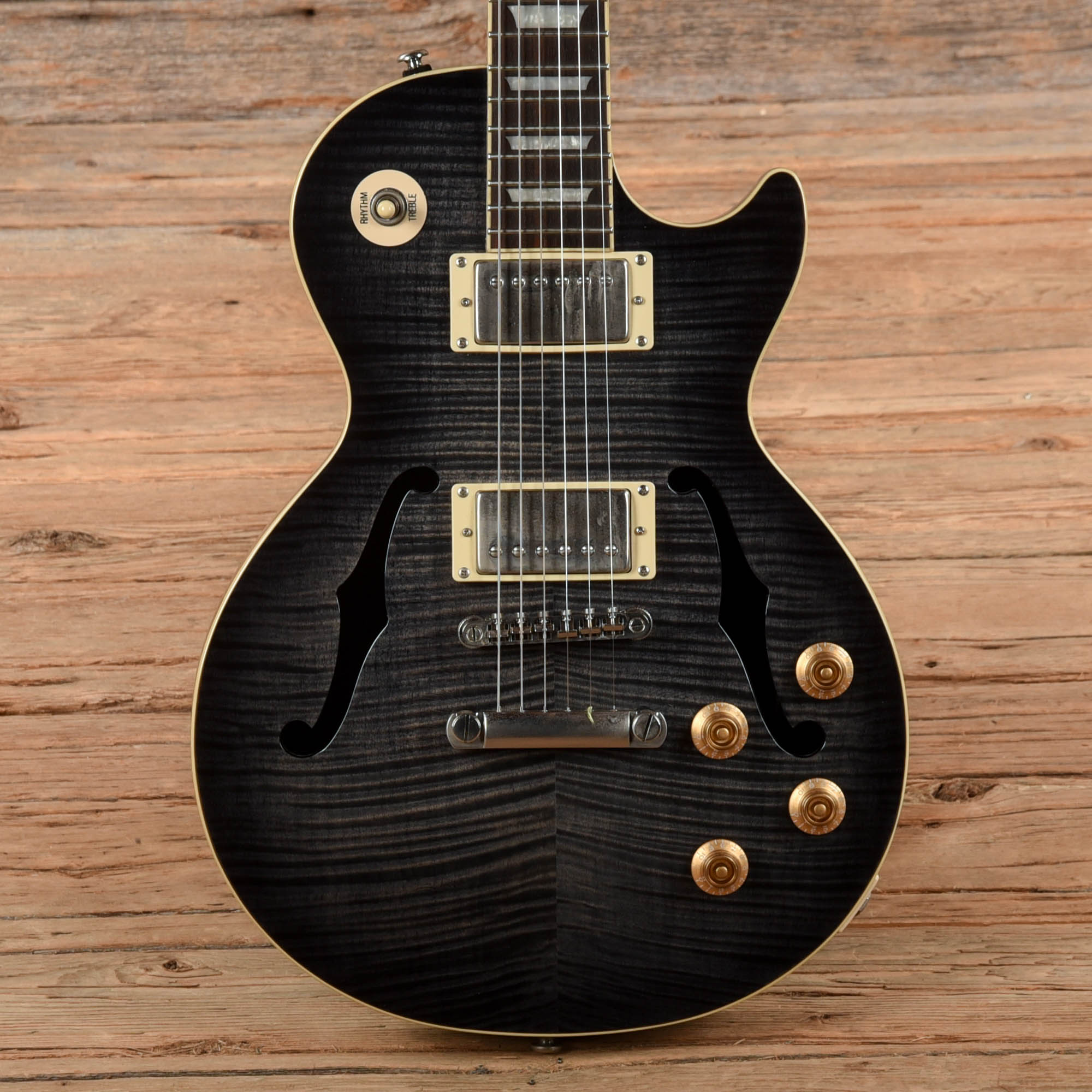 Epiphone Les Paul Florentine Transparent Black 2014 Electric Guitars / Semi-Hollow