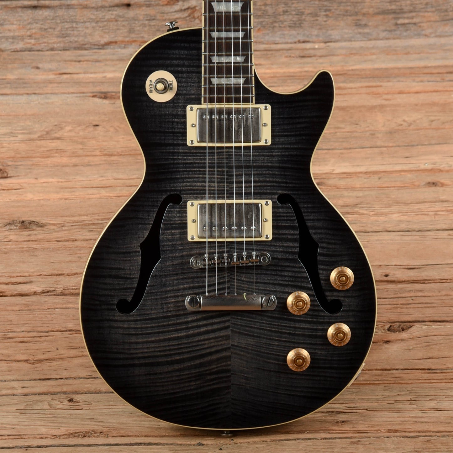 Epiphone Les Paul Florentine Transparent Black 2014 Electric Guitars / Semi-Hollow