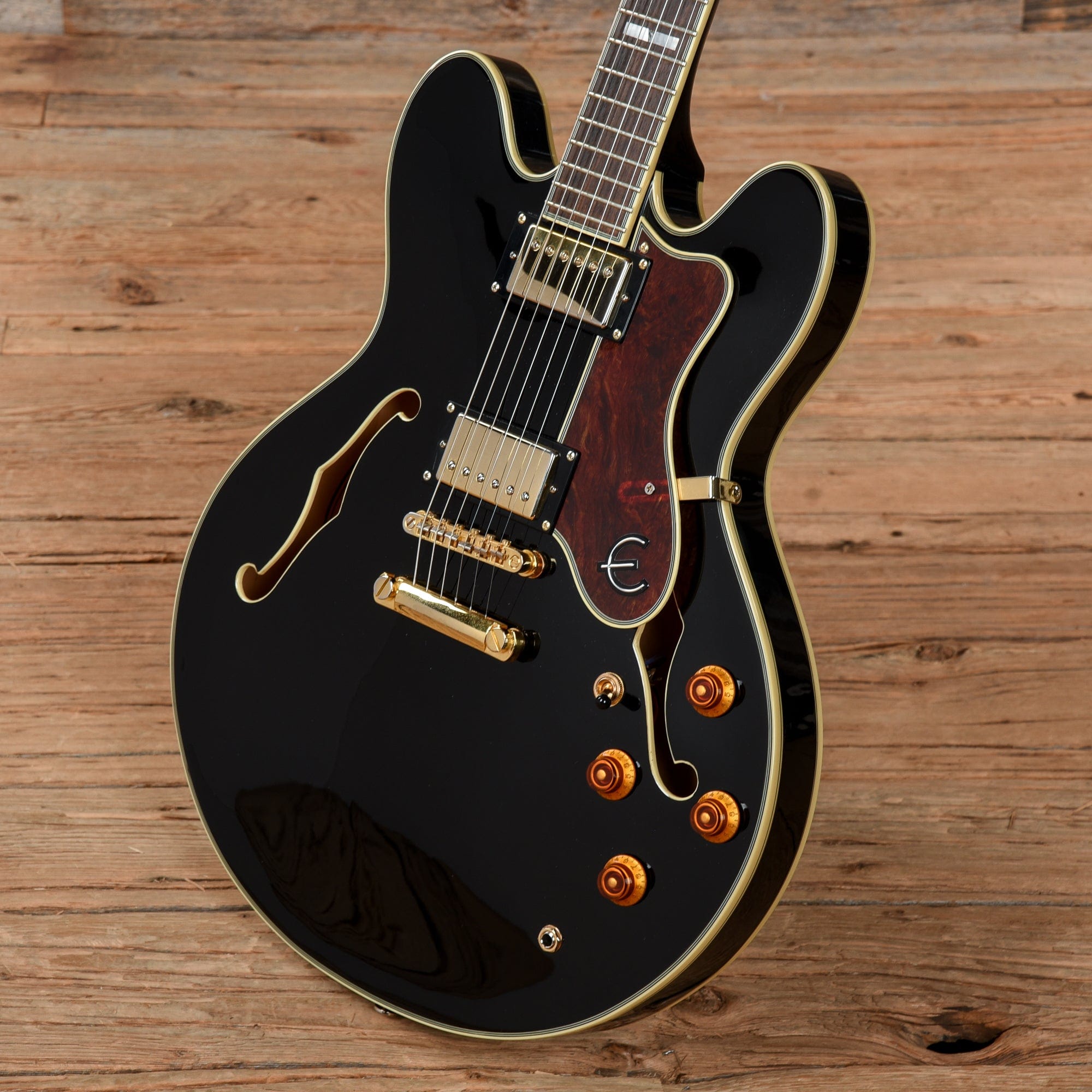 Epiphone Sheraton II Ebony 2007 Electric Guitars / Semi-Hollow