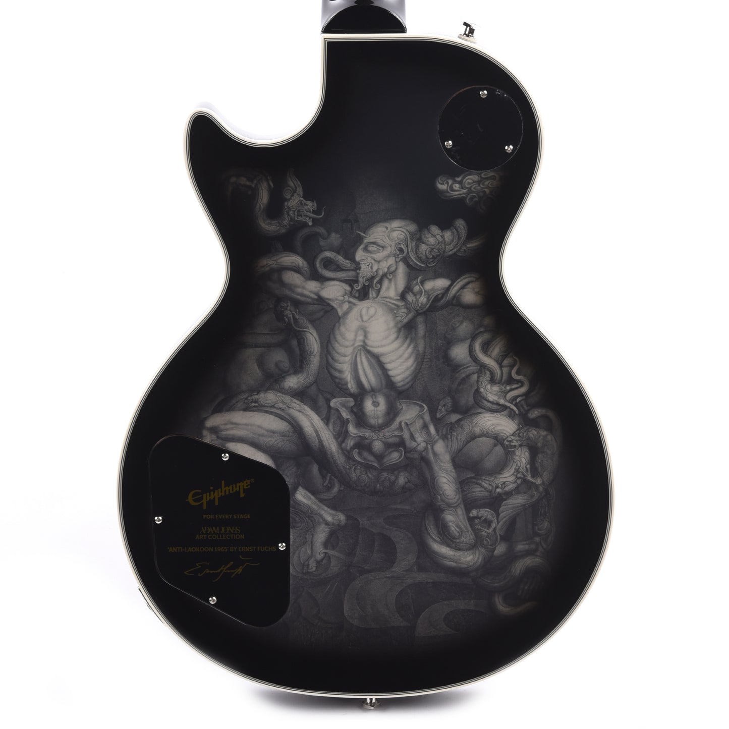 Epiphone Artist Adam Jones Les Paul Custom Art Collection Ernst Fuch's "ANTI-LAOKOON 1965" Antique Silverburst Electric Guitars / Solid Body