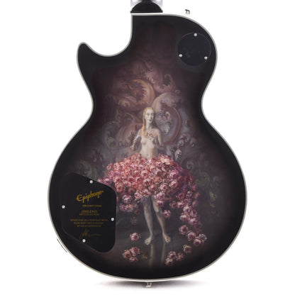 Epiphone Artist Adam Jones Les Paul Custom Art Collection Julie Heffernan's "Study For Self Portrait with Rose Skirt and a Mouse" Antique Silverburst Electric Guitars / Solid Body