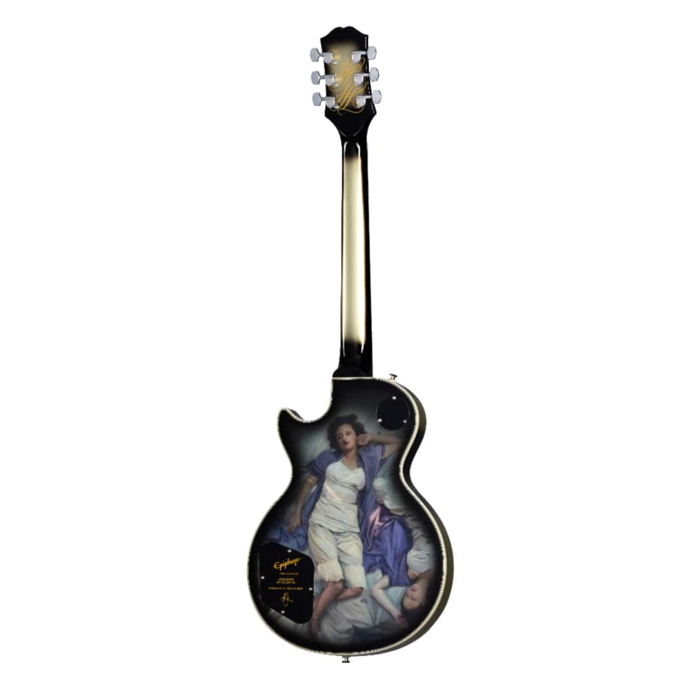 Epiphone Artist Adam Jones Les Paul Custom Art Collection Korin Faught's "Sensation" Antique Silverburst Electric Guitars / Solid Body
