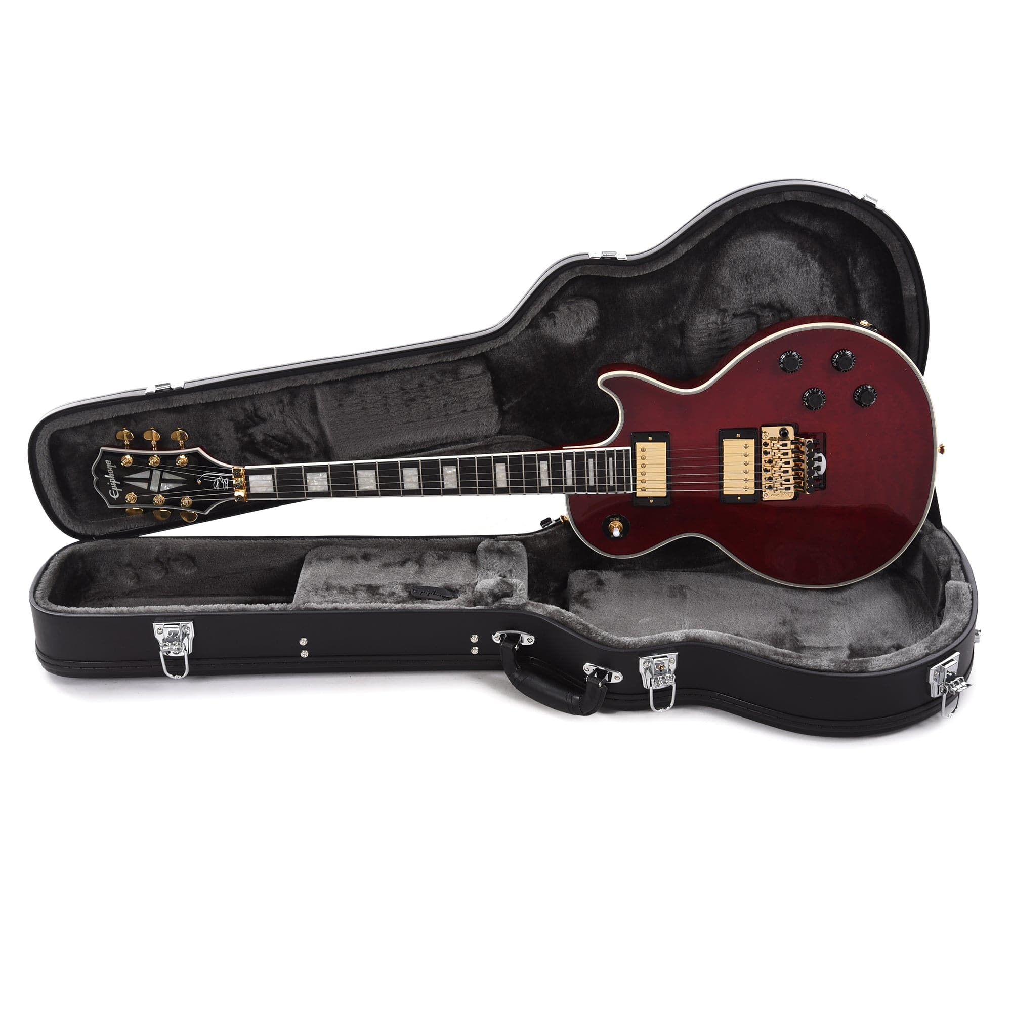 Epiphone Artist Alex Lifeson Les Paul Custom Axcess Quilt Ruby Electric Guitars / Solid Body