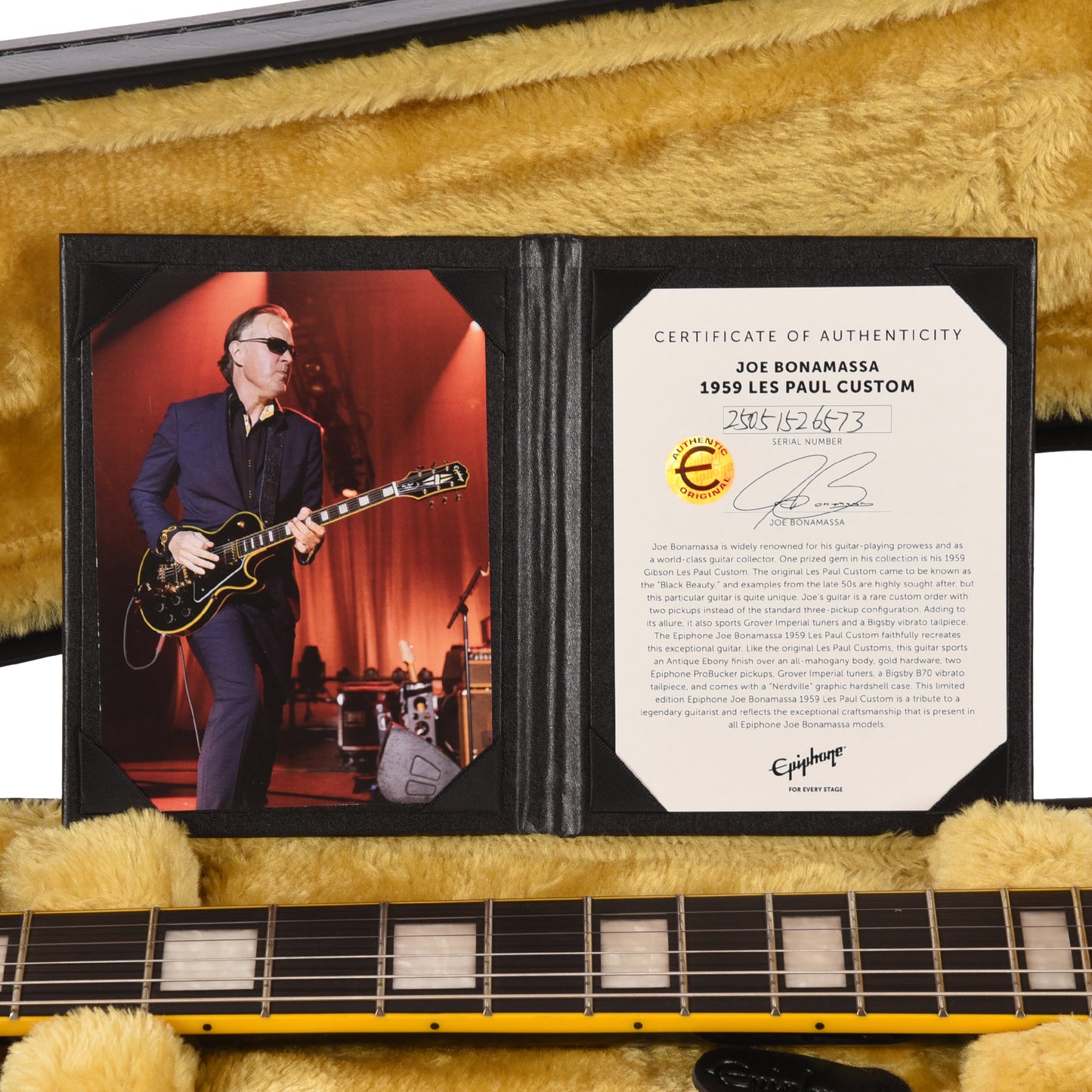 Epiphone Artist Joe Bonamassa ‘59 Les Paul Custom Antique Ebony w/Nerdville Hardshell Case Electric Guitars / Solid Body