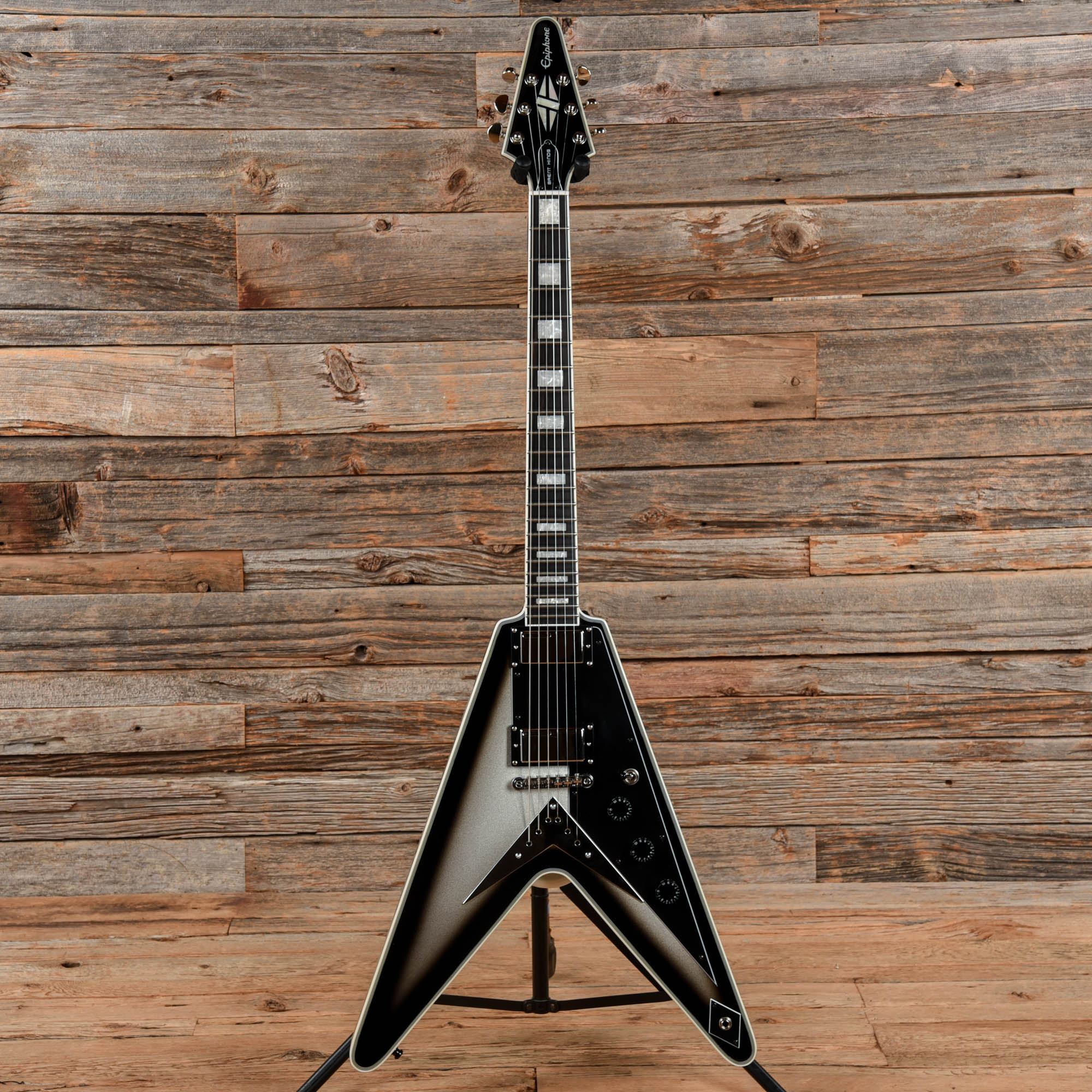 Epiphone Brent Hinds Signature Flying V Custom Silverburst Electric Guitars / Solid Body