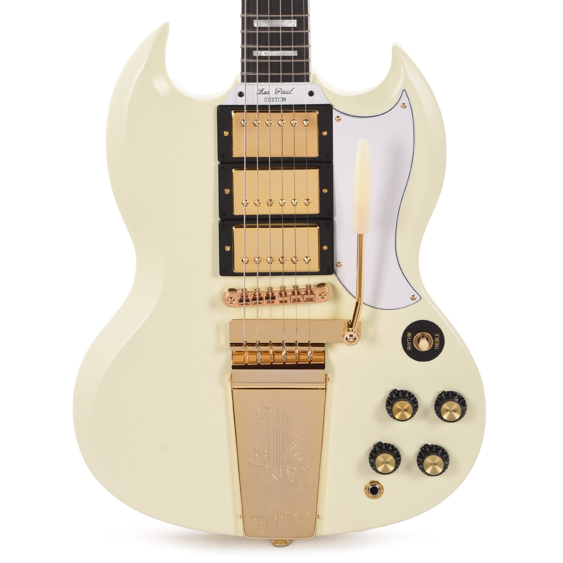 Epiphone Inspired by Gibson Custom 1963 Les Paul SG Custom Classic White w/Maestro Vibrola Electric Guitars / Solid Body