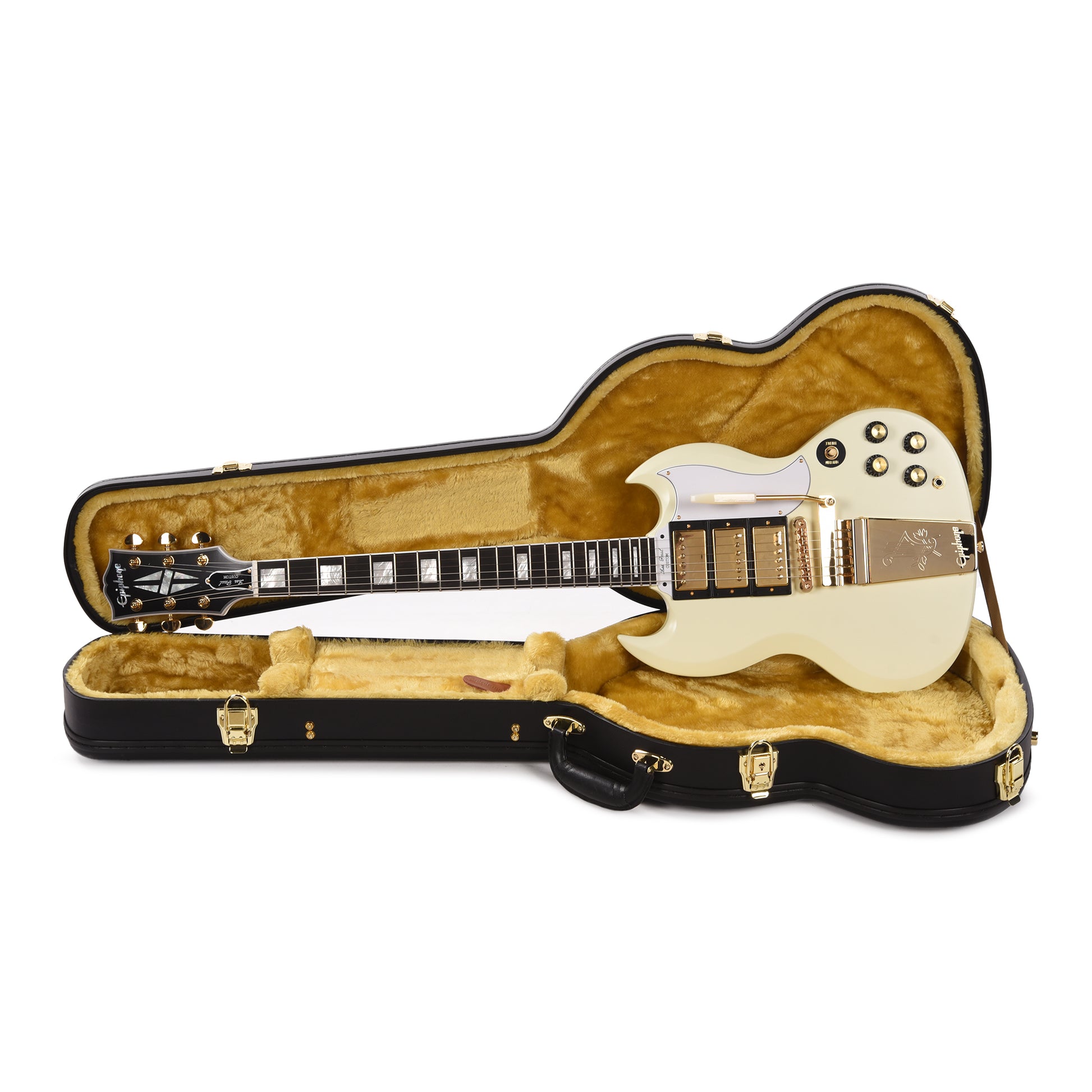 Epiphone Inspired by Gibson Custom 1963 Les Paul SG Custom Classic White w/Maestro Vibrola Electric Guitars / Solid Body
