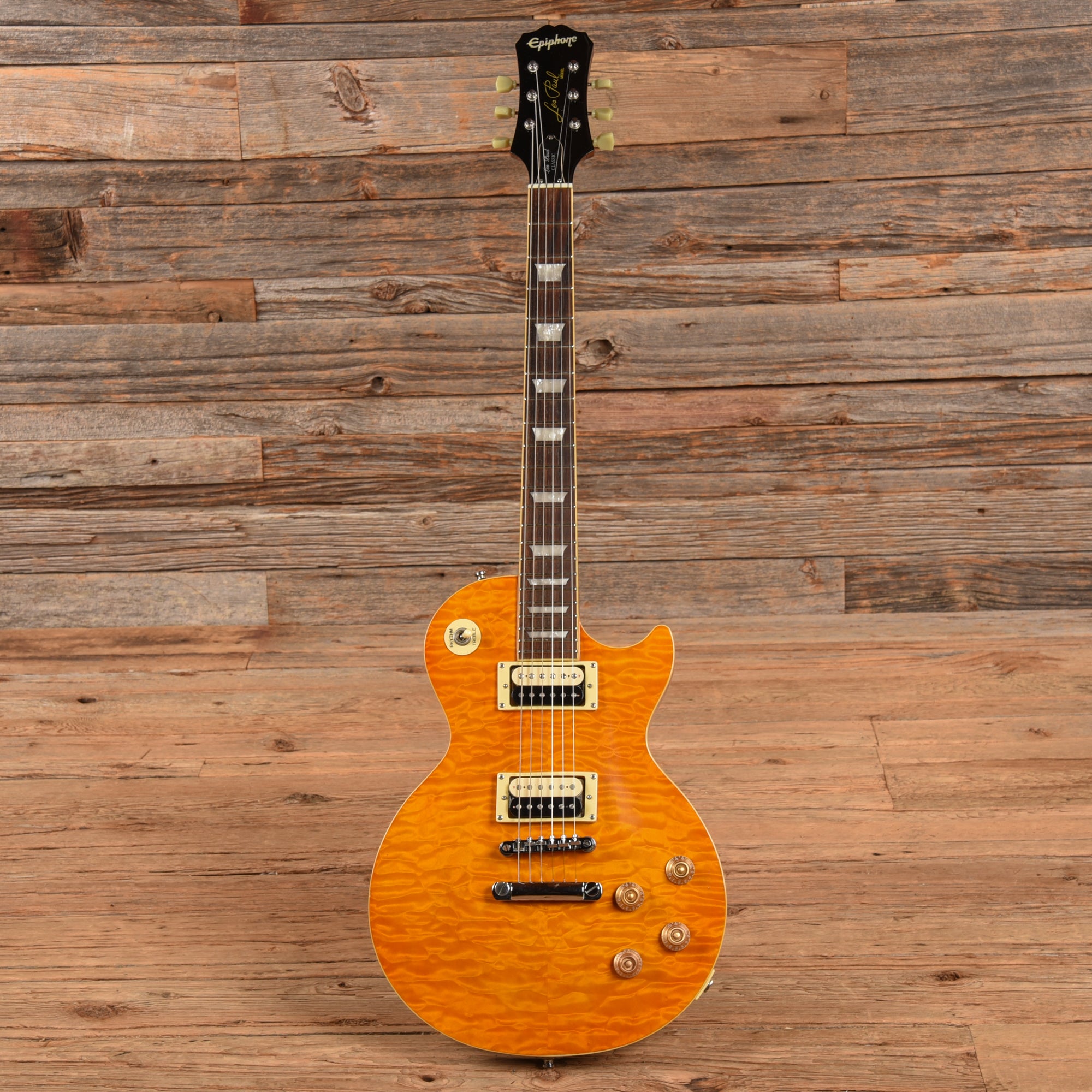 Epiphone Les Paul Classic Quilt Top Amber 2005 Electric Guitars / Solid Body