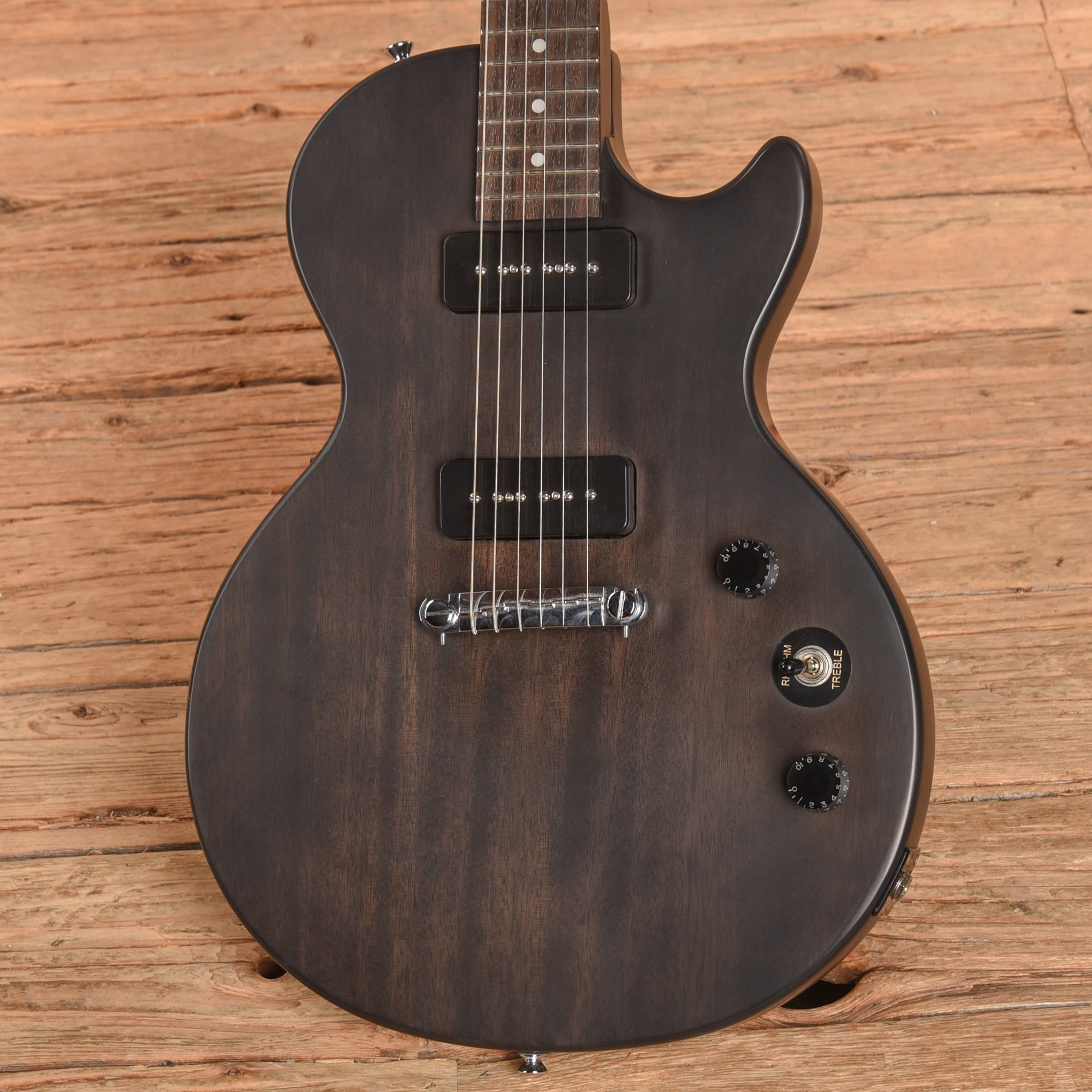 Epiphone Les Paul Special I P90 Worn Ebony 2015 Electric Guitars / Solid Body