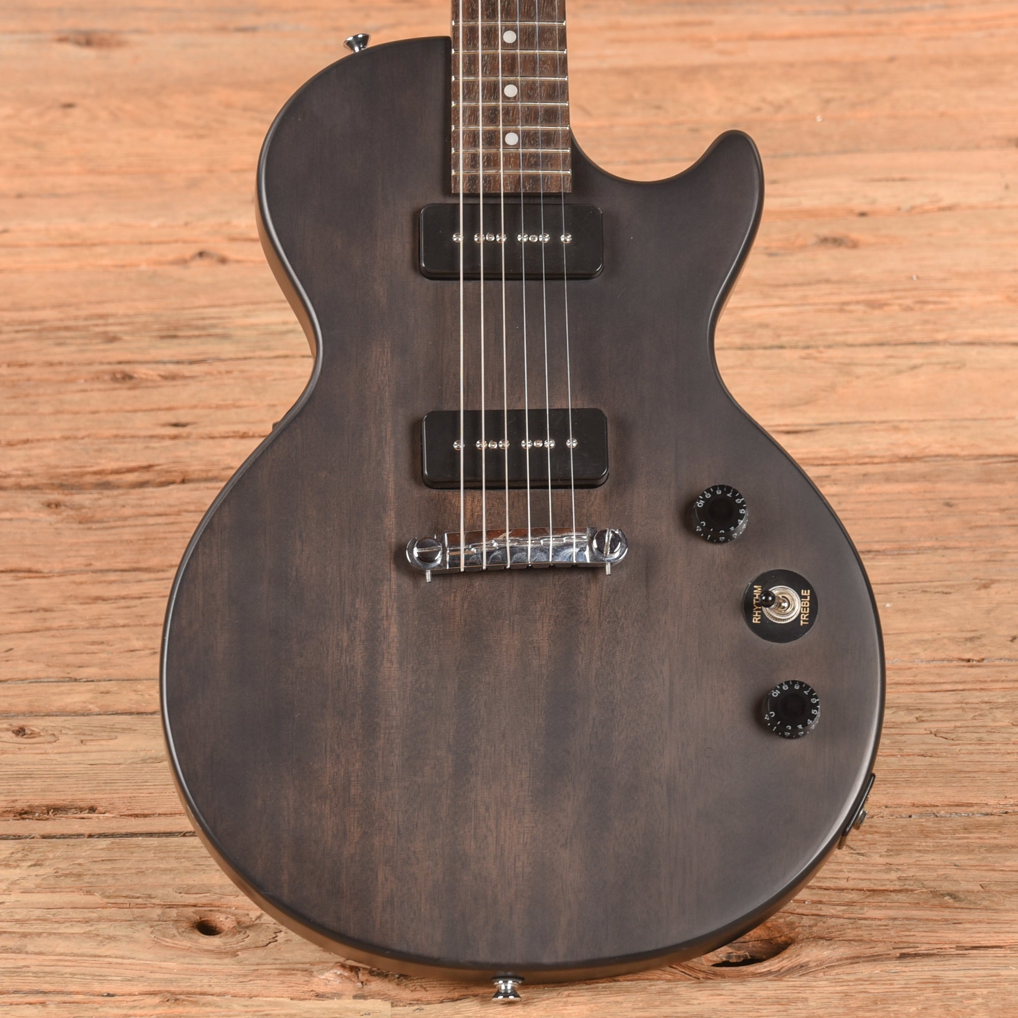 Epiphone Les Paul Special I P90 Worn Ebony 2015 Electric Guitars / Solid Body