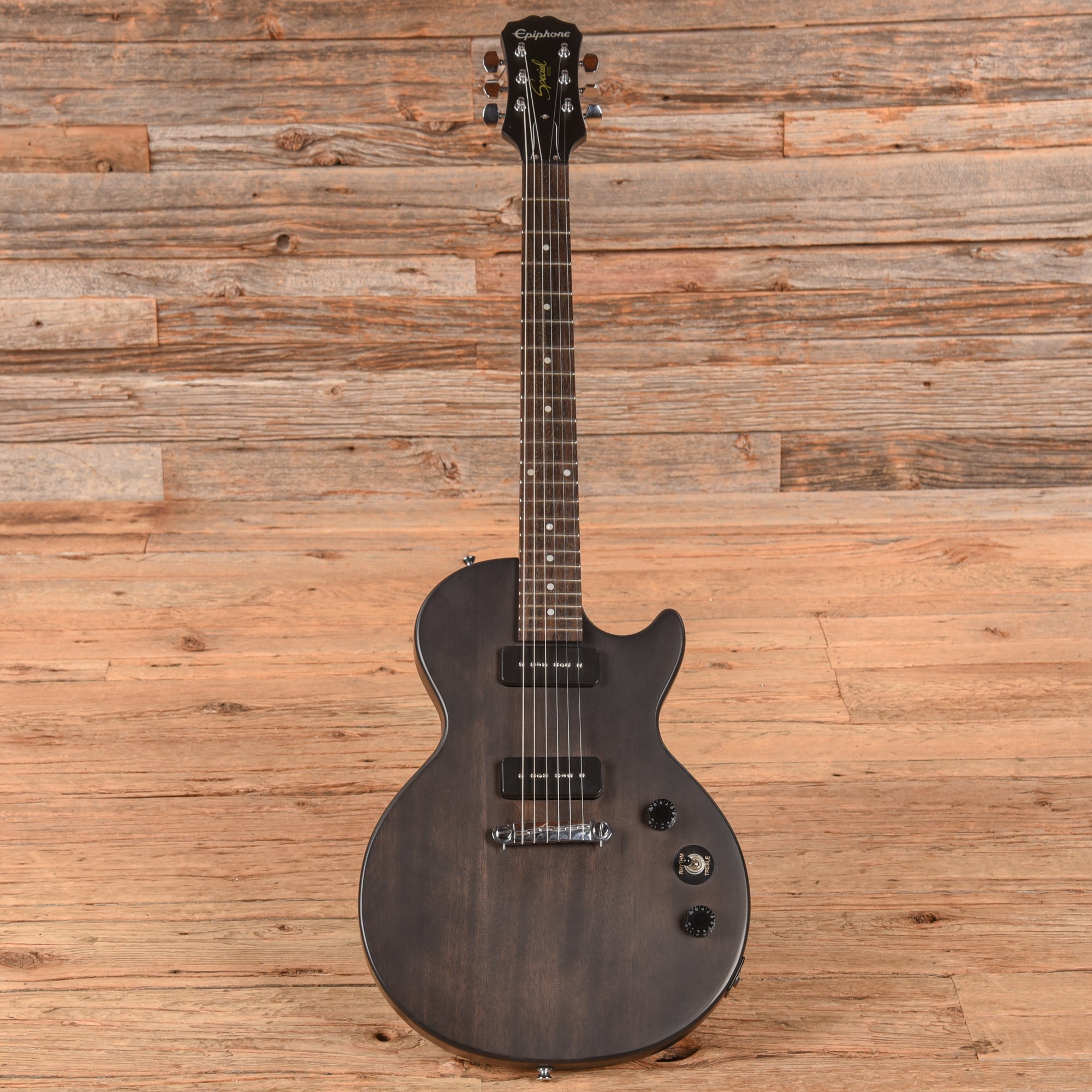 Epiphone Les Paul Special I P90 Worn Ebony 2015 Electric Guitars / Solid Body