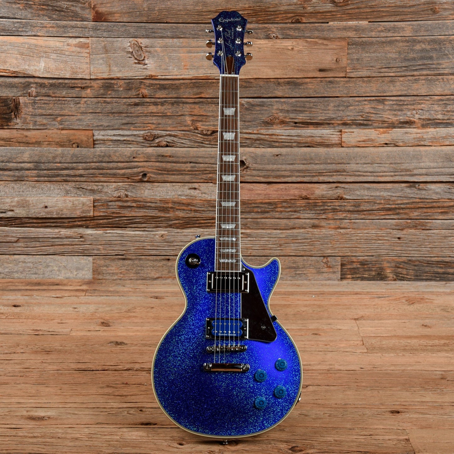 Epiphone Tommy Thayer Signature "Electric Blue" Les Paul Standard Blue Sparkle Electric Guitars / Solid Body